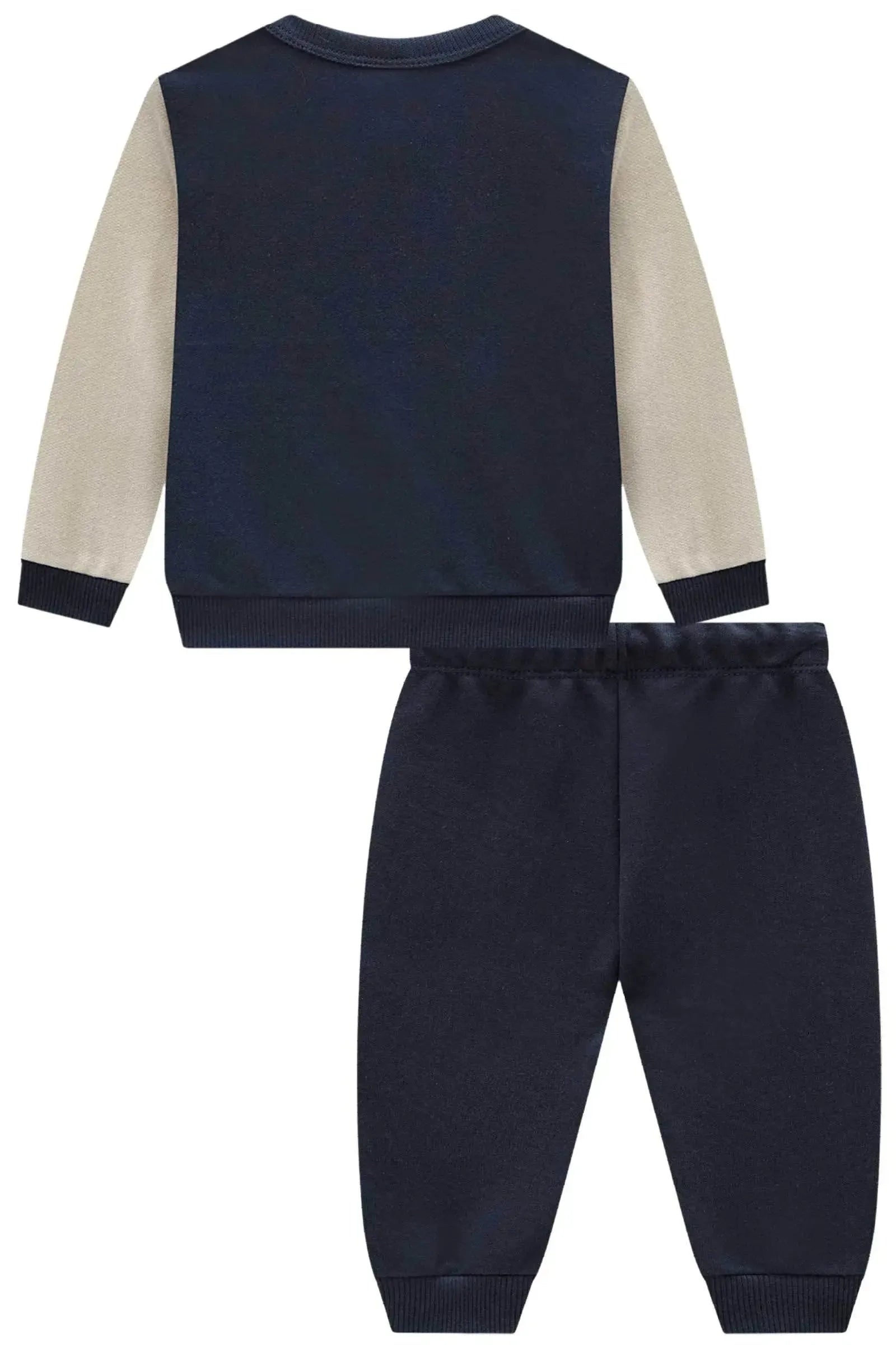 Conjunto de Blusão e Calça Jogger em Moletom sem Pelúcia 92325 Johnny Fox Bebê Menino