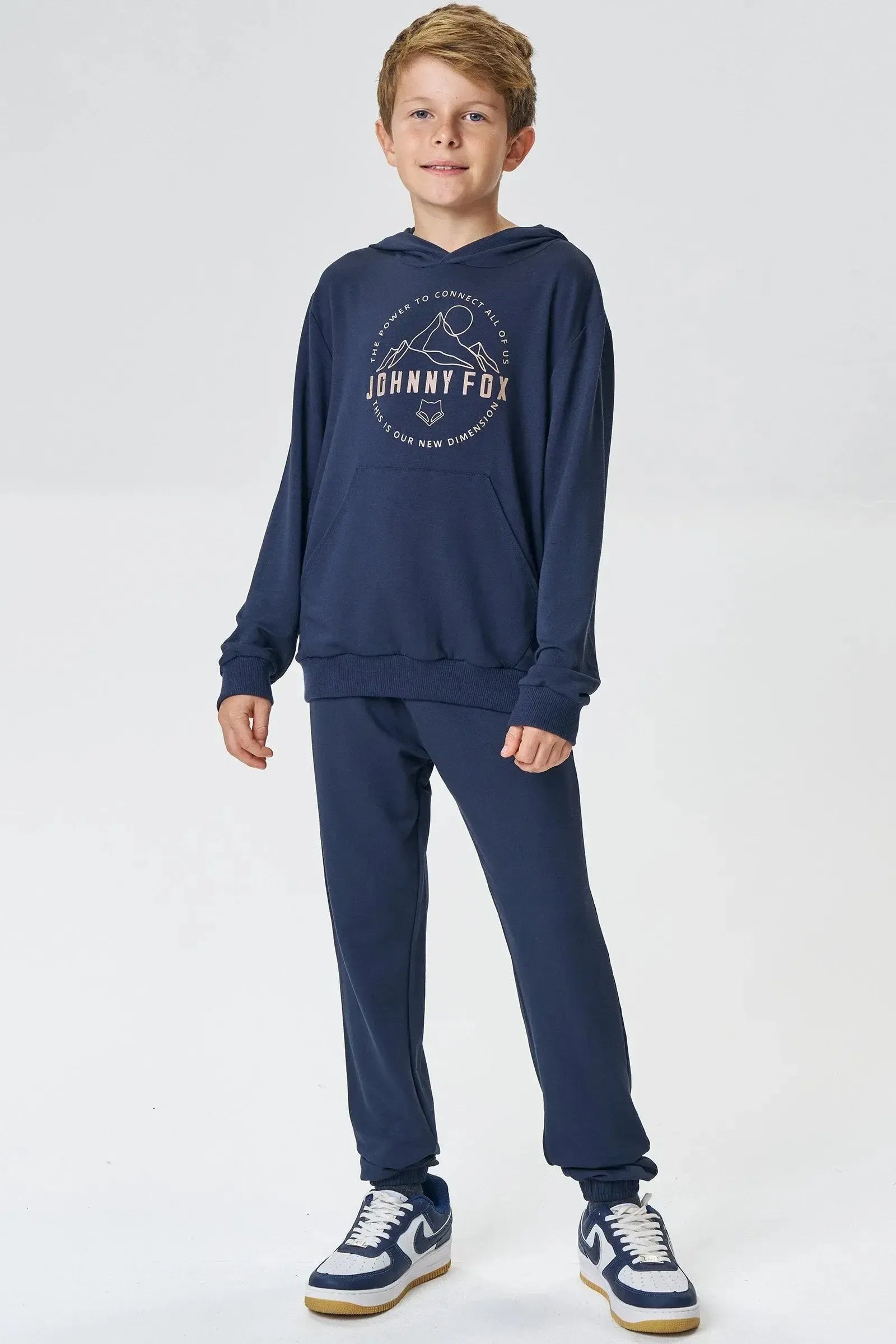 Conjunto de Blusão e Calça Jogger em Molevisco com Elastano 90289 Johnny Fox Teen Menino