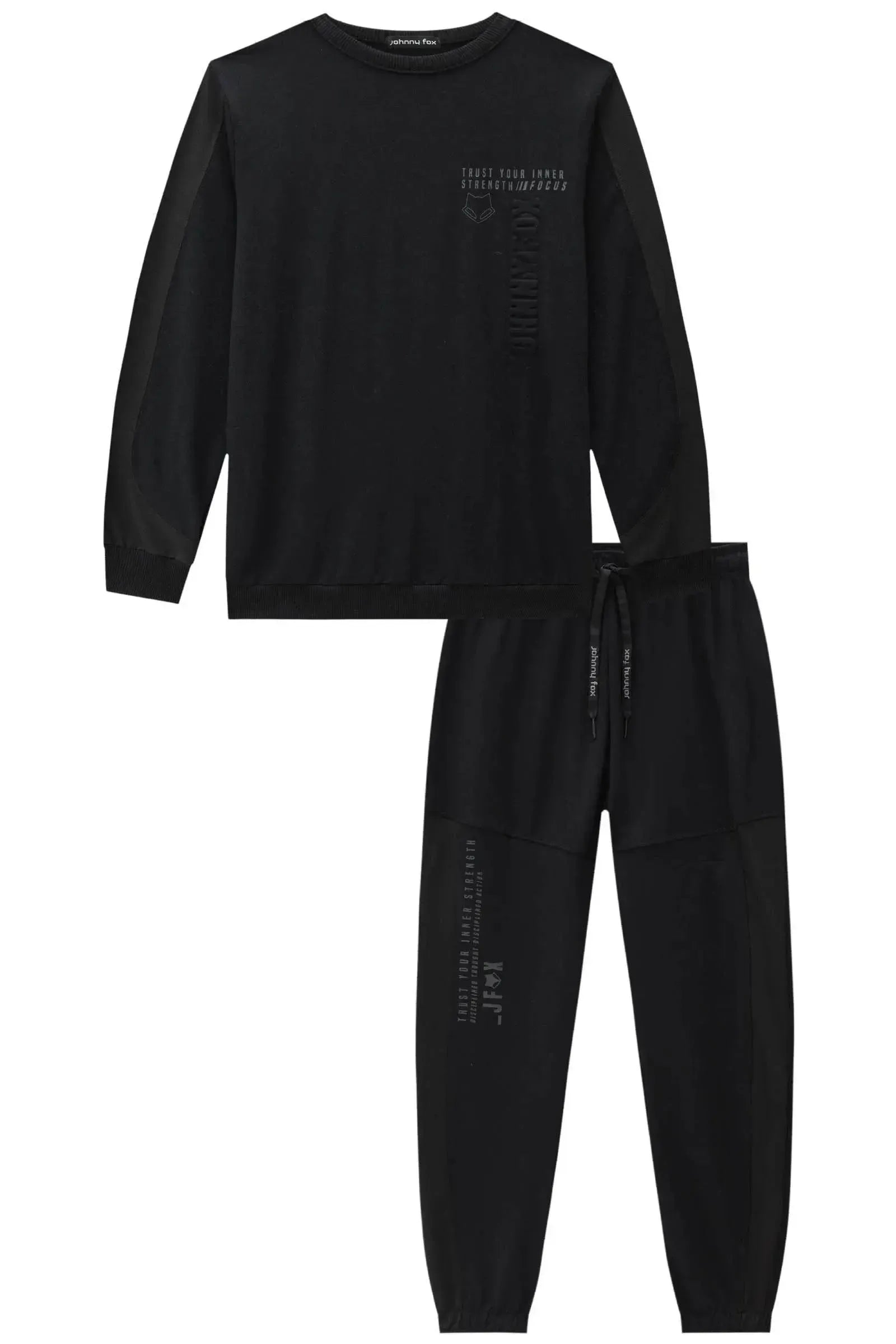 Conjunto de Blusão e Calça Jogger em Molevisco e Nylon com Elastano 90295 Johnny Fox Teen Menino