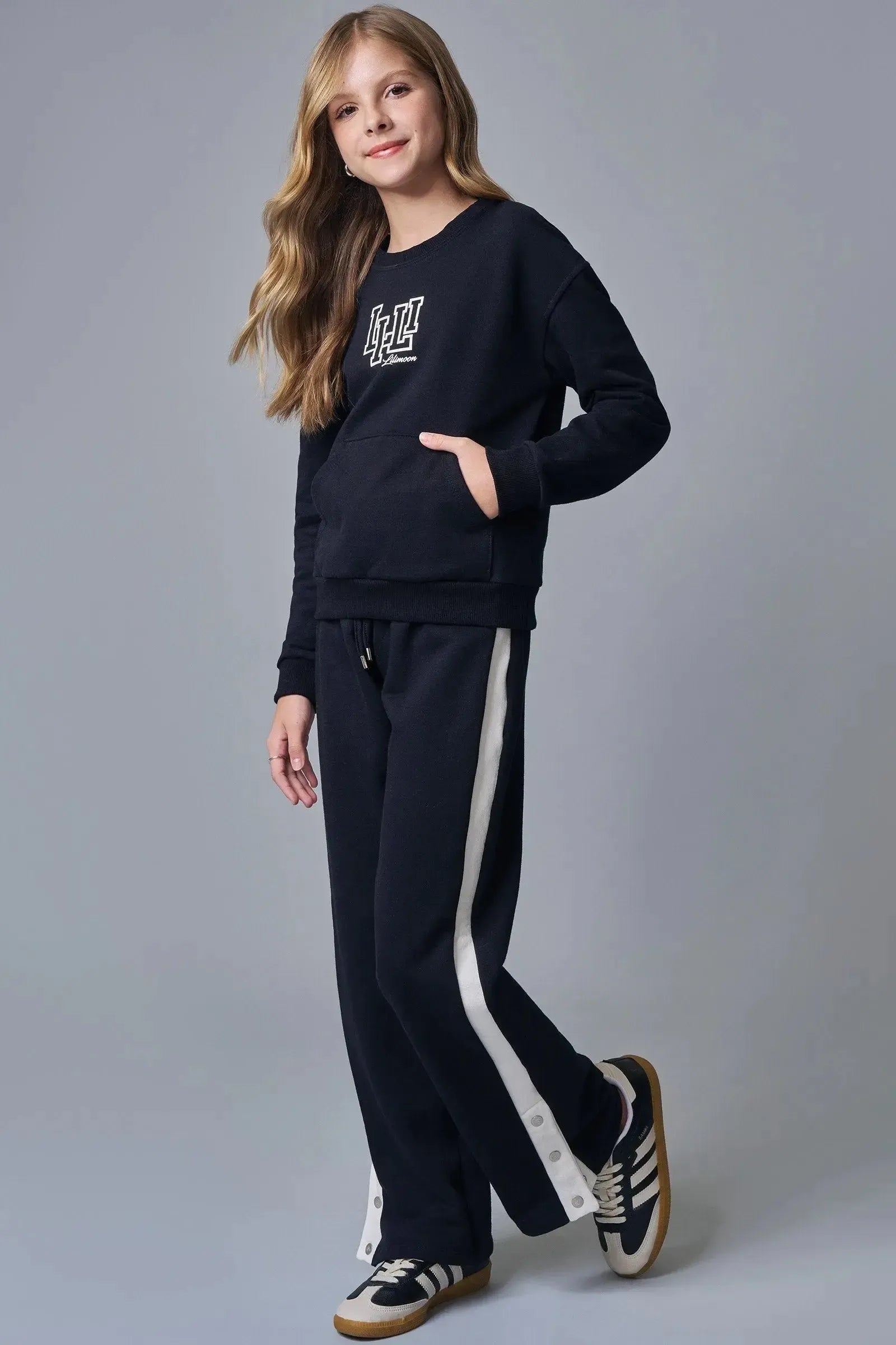 Conjunto de Blusão e Calça Reta em Moletom com Pelúcia 91734 Lilimoon Teen Menina