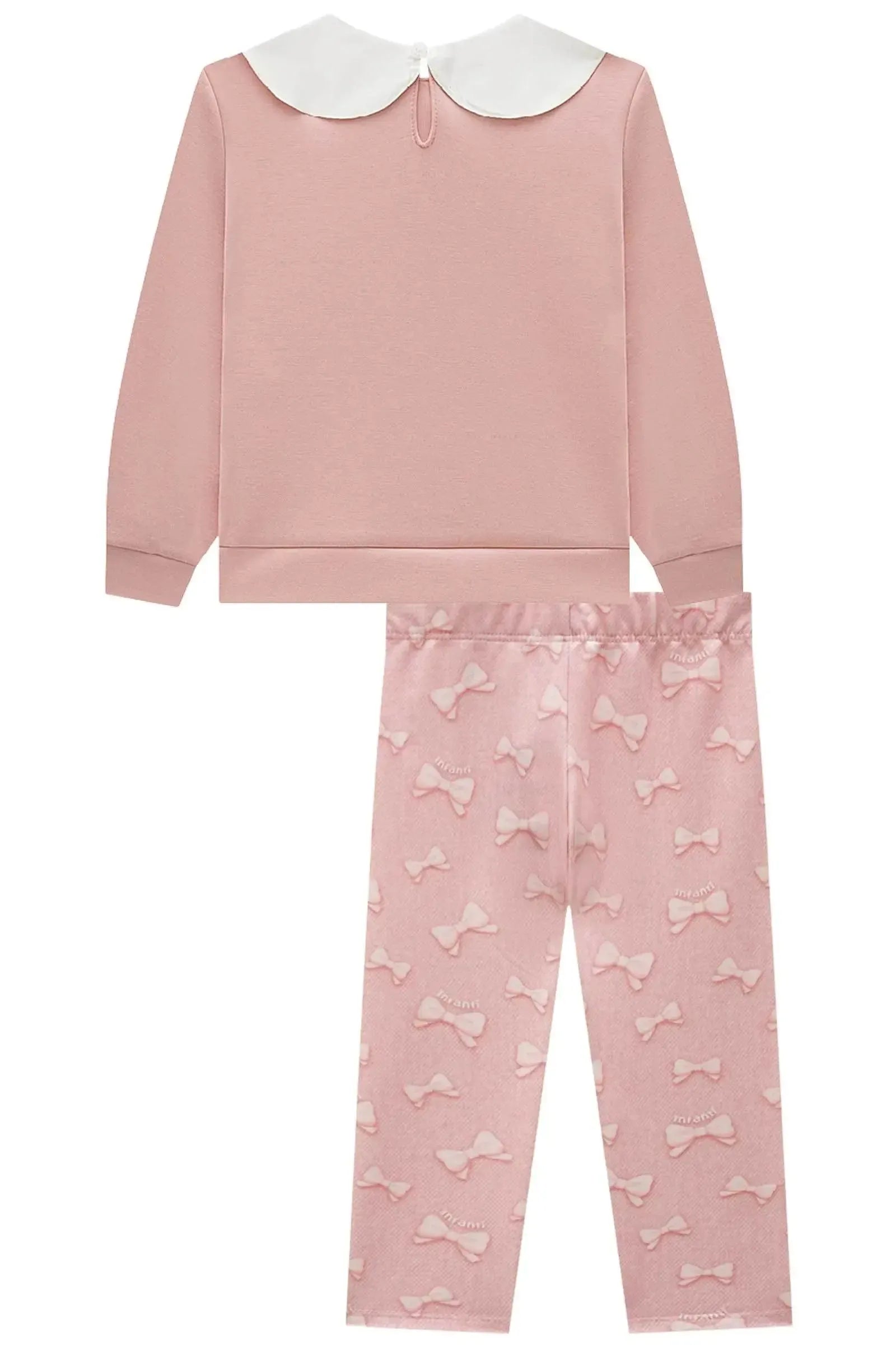 Conjunto de Blusão em Malha Tecnonew e Calça Legging em Molecotton 92479 Infanti Bebê Menina