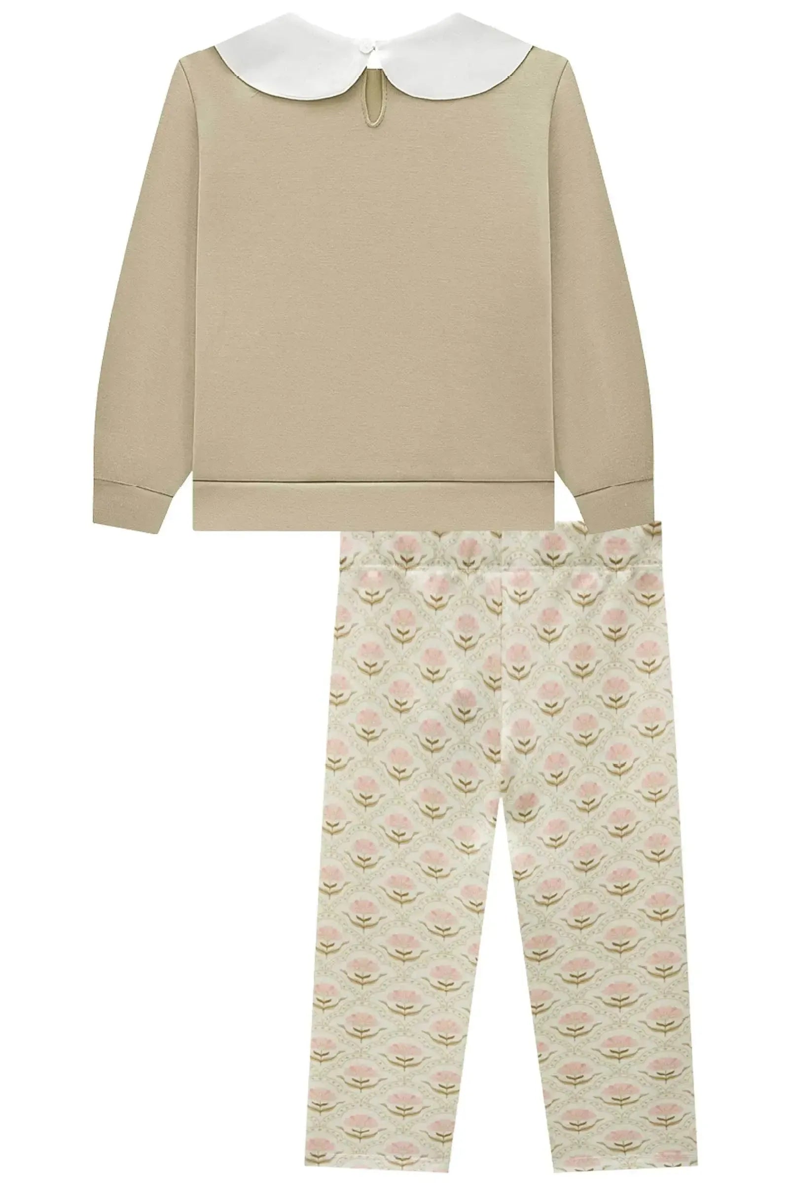 Conjunto de Blusão em Malha Tecnonew e Calça Legging em Molecotton 92482 Infanti Bebê Menina