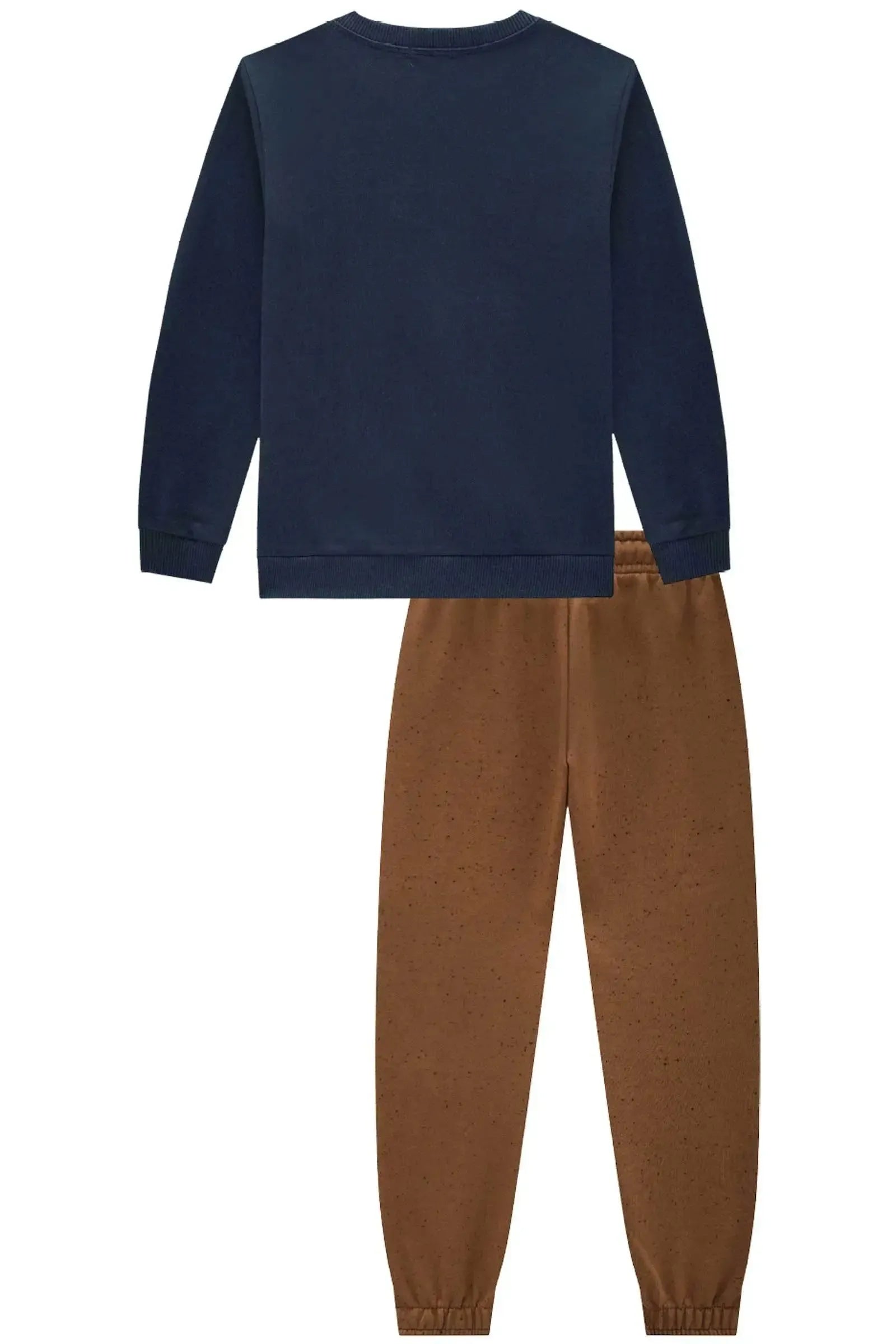 Conjunto de Blusão em Moletom sem Pelúcia e Calça Jogger em Moletom Botône sem Pelúcia 92058 LucBoo Infantil Menino