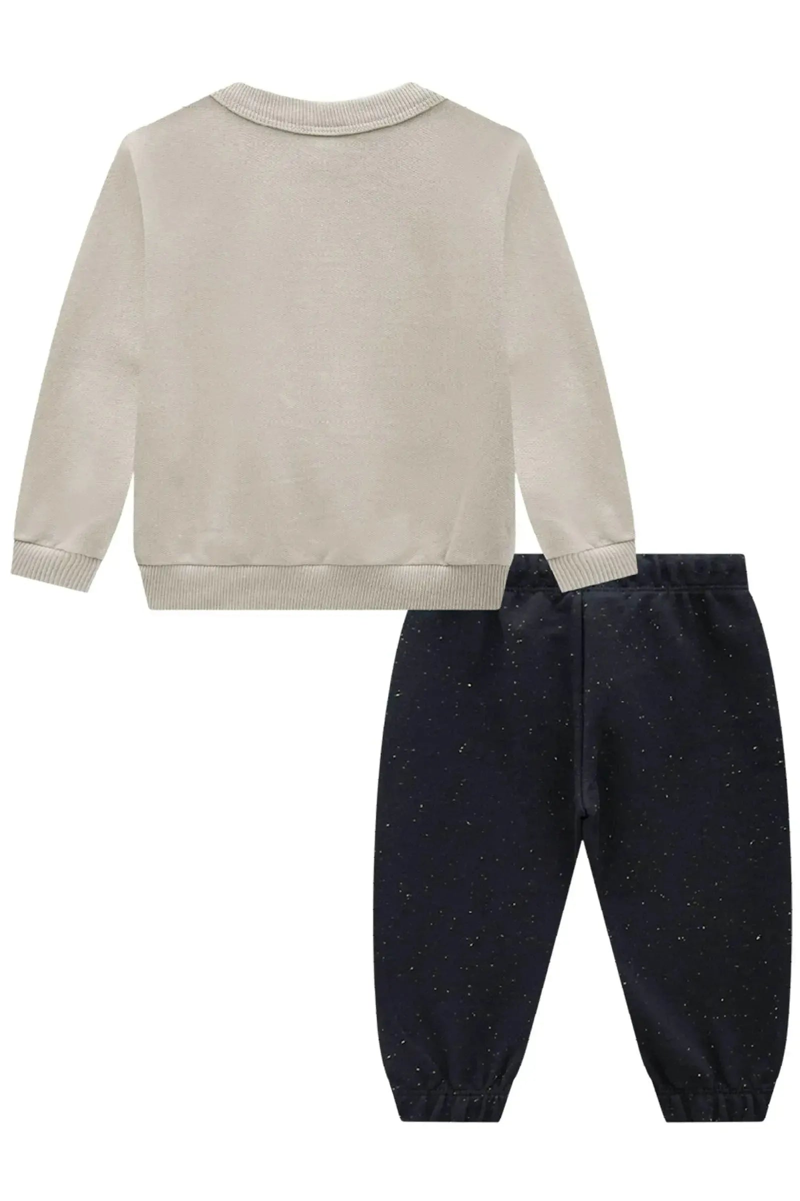 Conjunto de Blusão sem Pelúcia e Calça Jogger em Moletom Botonê sem Pelúcia 92116 LucBoo Bebê Menino