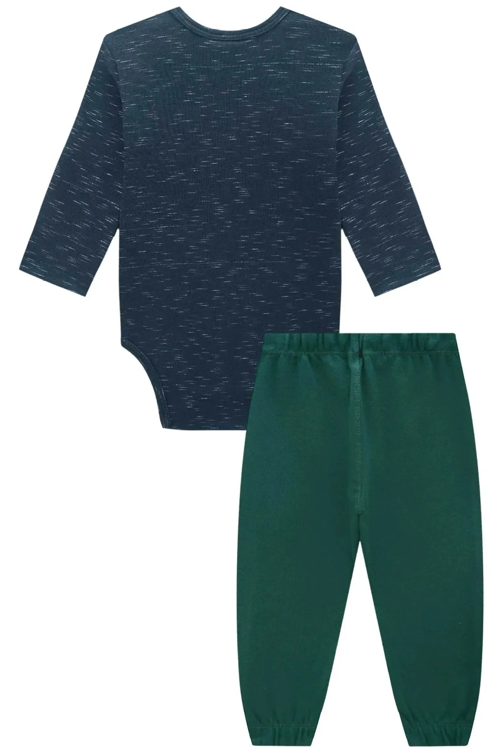 Conjunto de Body e Calça Jogger em Ribana 90230 LucBoo Bebê Menino
