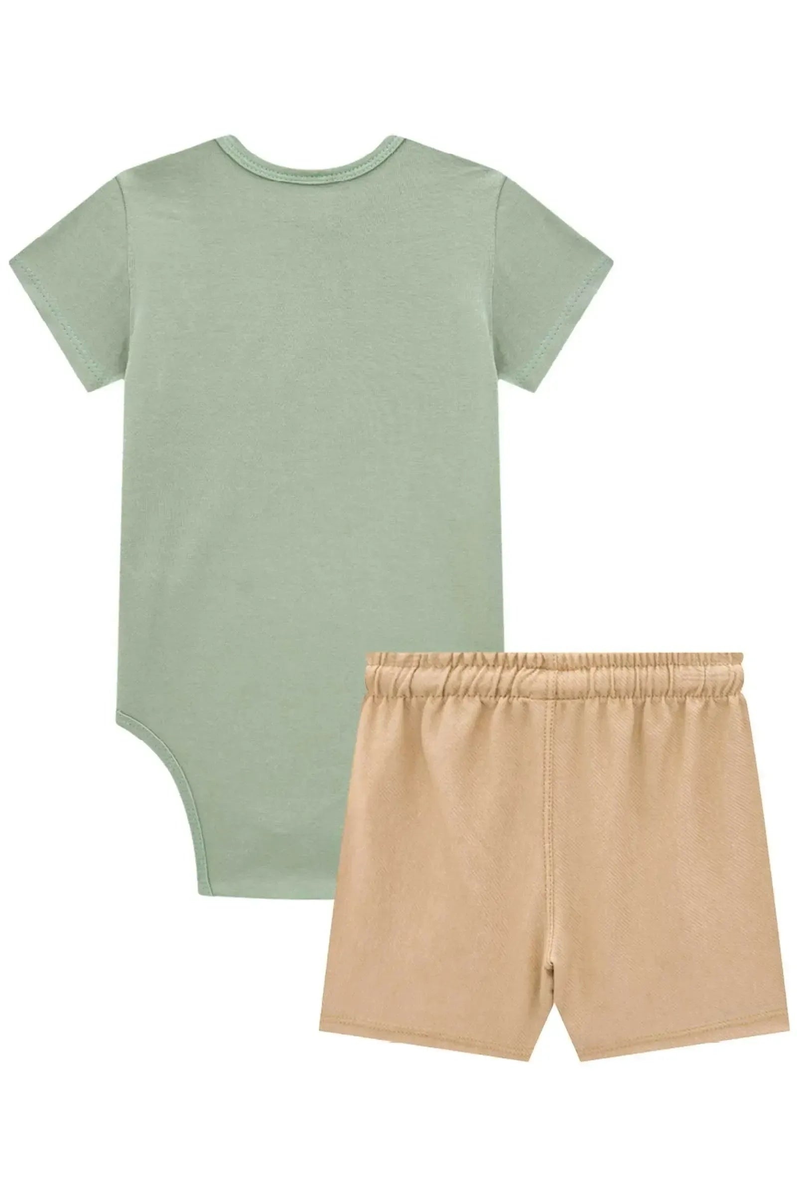 Conjunto de Body em Cotton e Bermuda em Cotton Jeans com Elastano 83174 LucBoo Bebê Menino