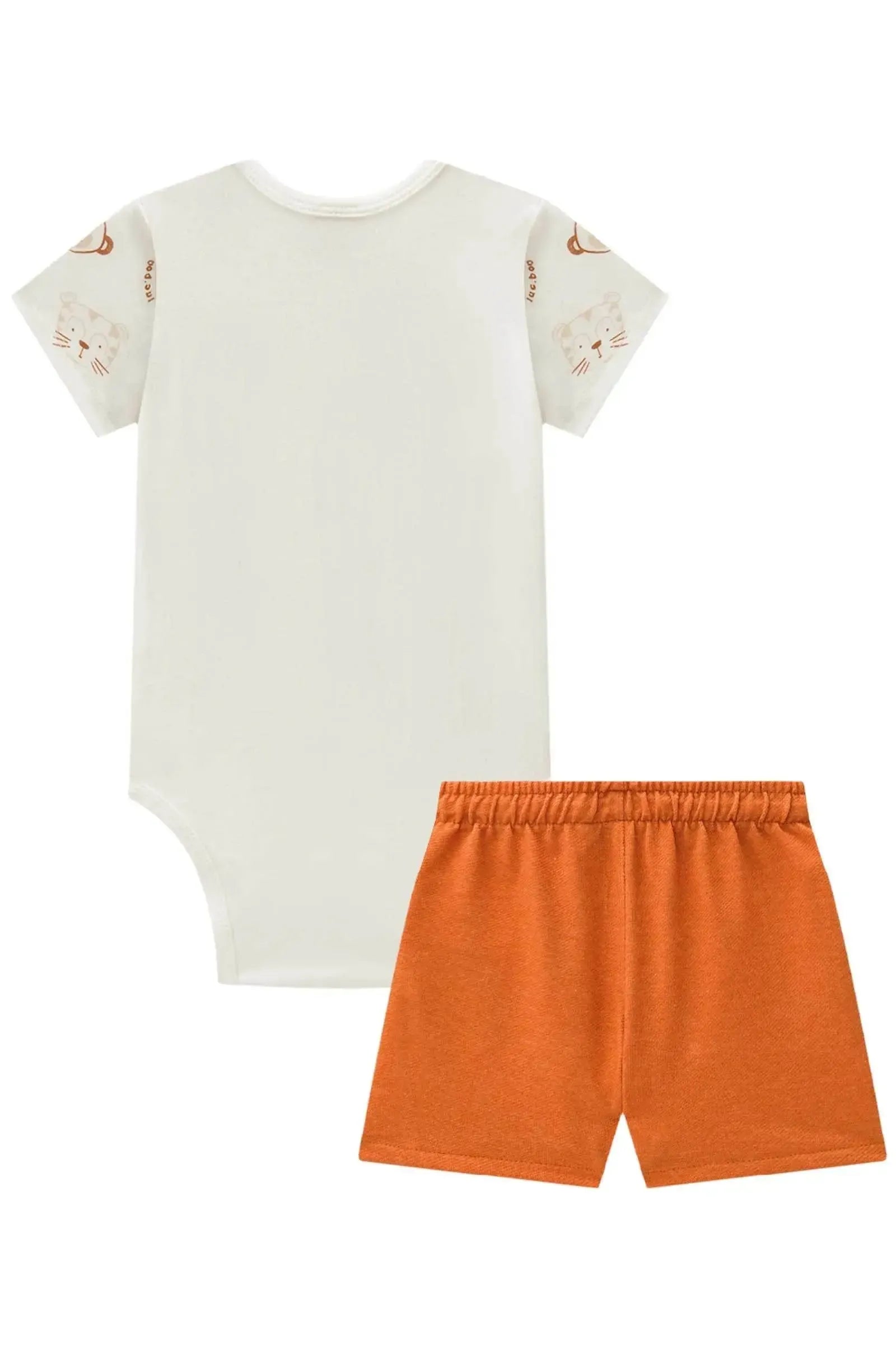 Conjunto de Body em Cotton e Bermuda em Cotton Jeans com Elastano 87379 LucBoo Bebê Menino