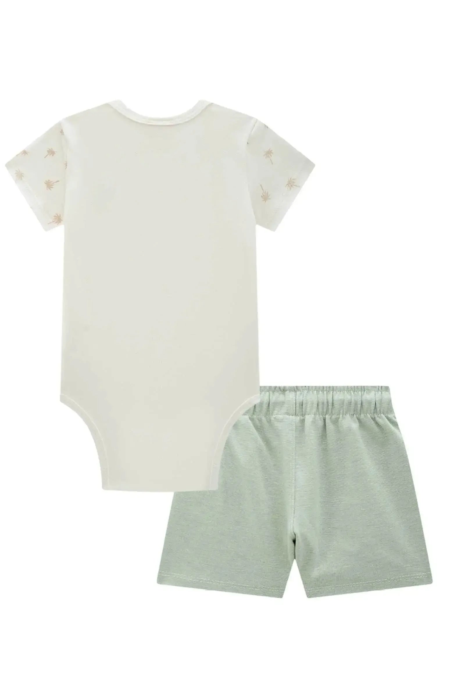 Conjunto de Body em Cotton e Bermuda em Malha Alfaiataria com Elastano 86628 LucBoo Bebê Menino