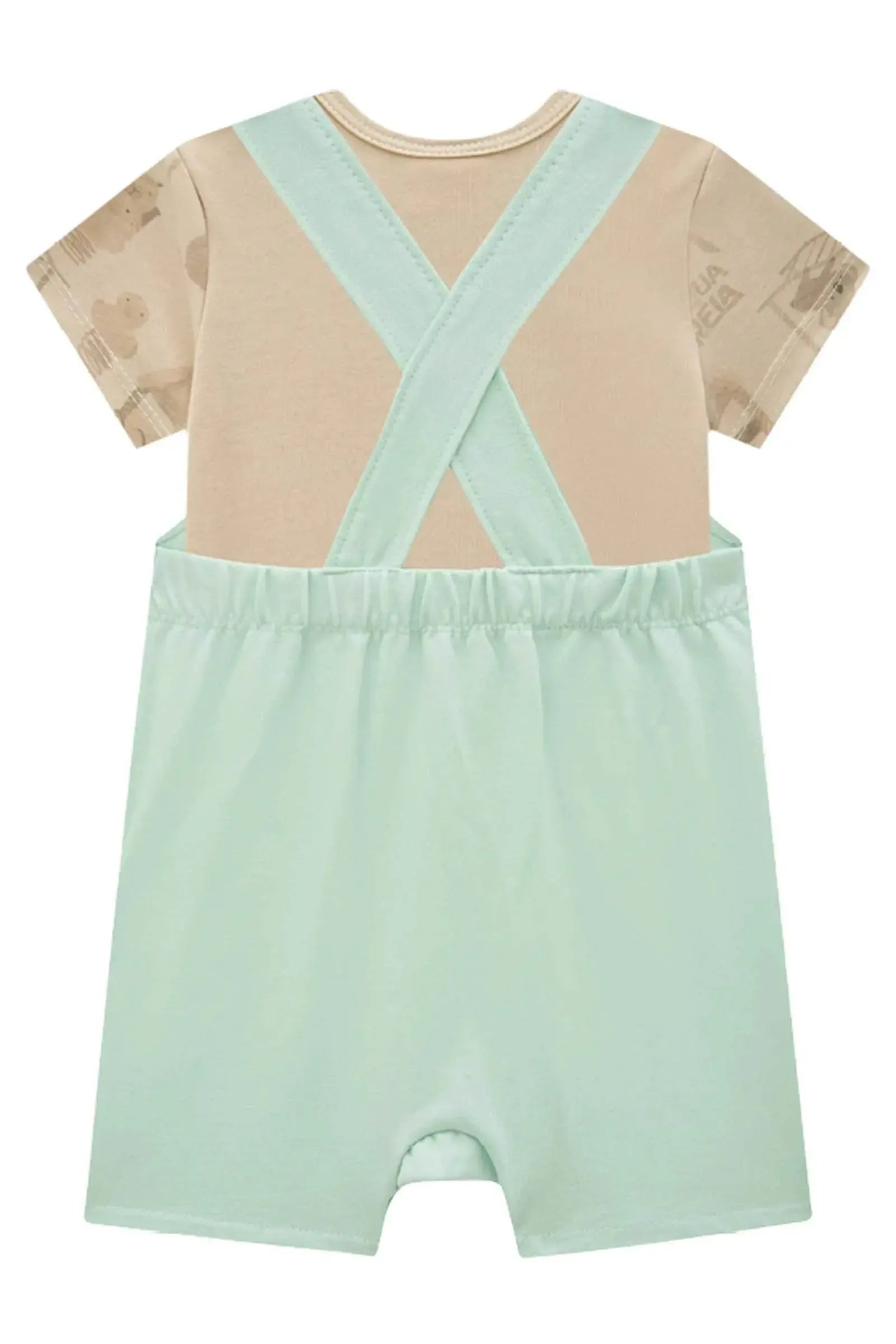 Conjunto de Body em Cotton e Jardineira em Piquet com Elastano 87955 LucBoo Bebê Menino