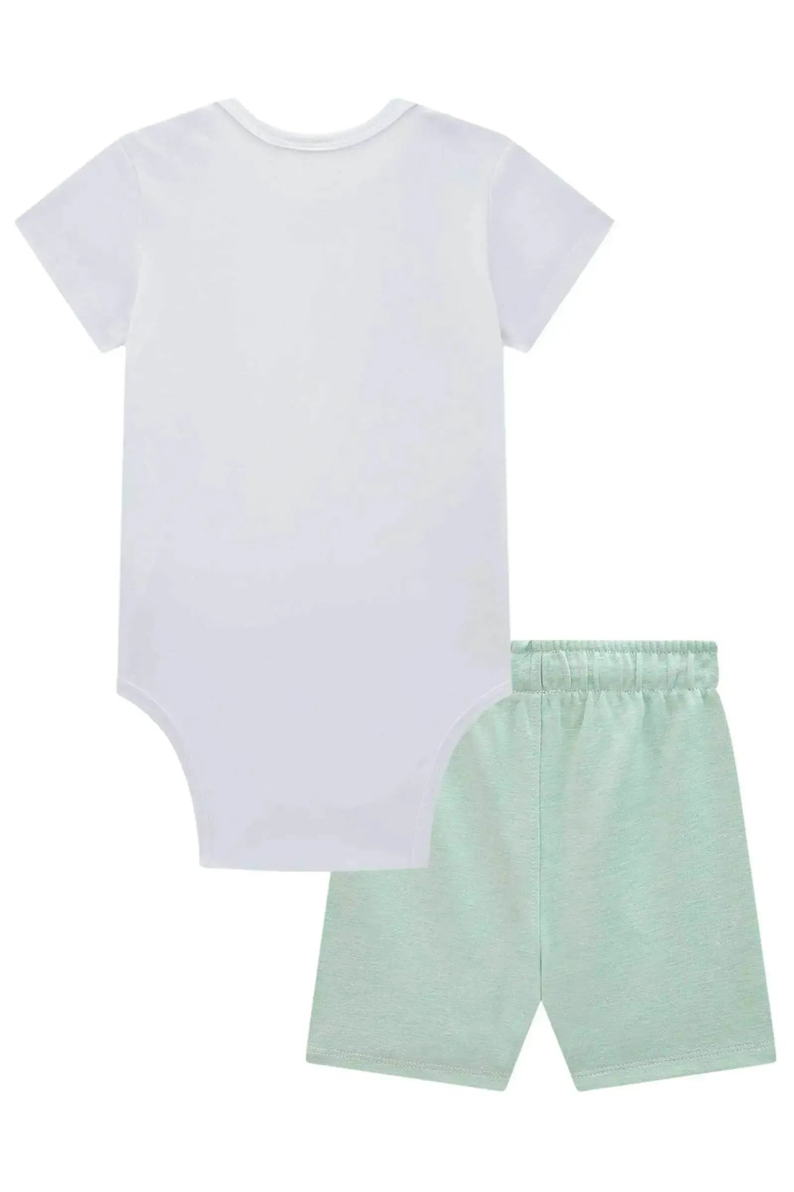 Conjunto de Body em Ribana 1x1 e Bermuda em Malha Alfaiataria com Elastano 98019 LucBoo Bebê Menino