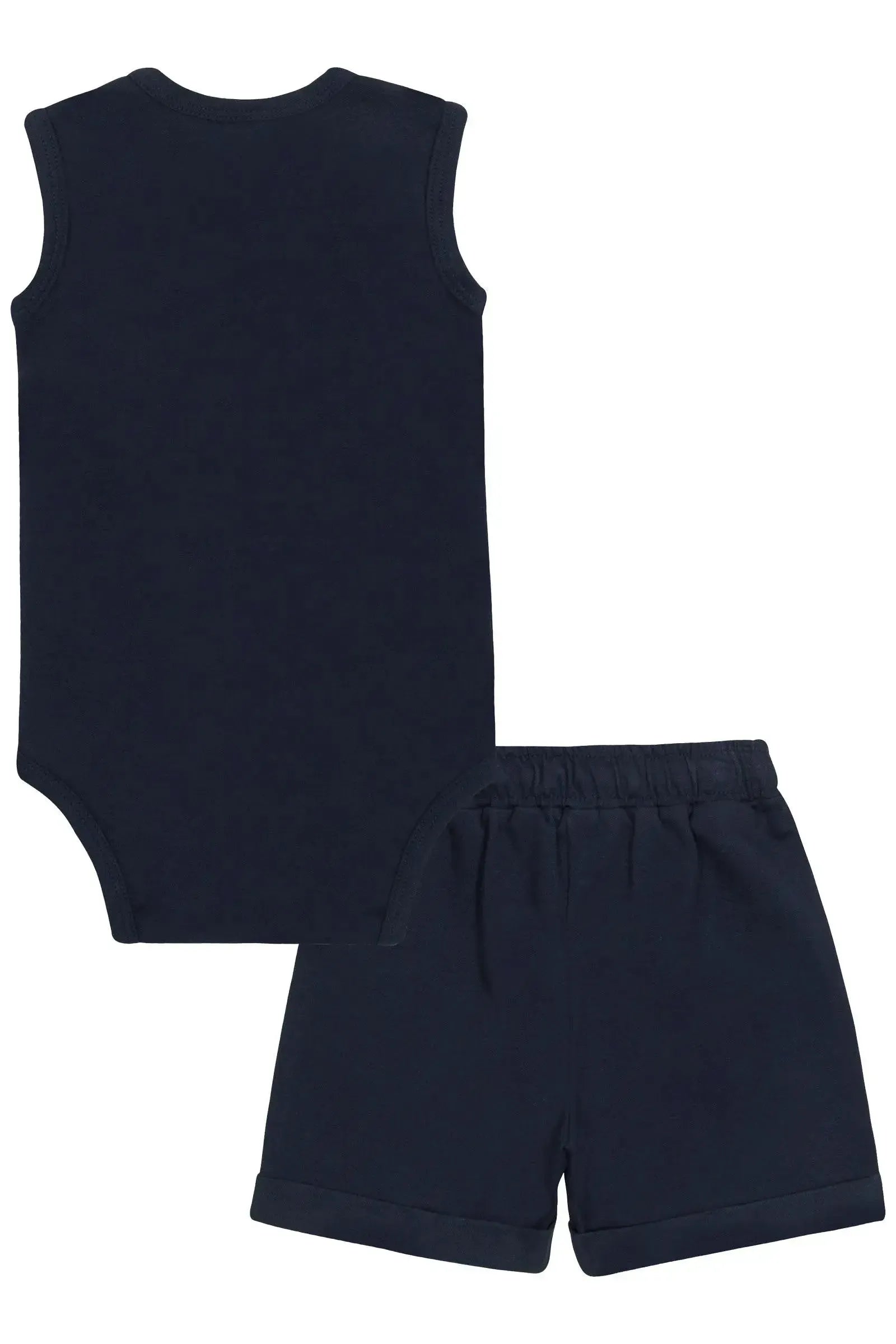 Conjunto de Body Regata e Bermuda em Piquet com Elastano 86620 LucBoo Bebê Menino