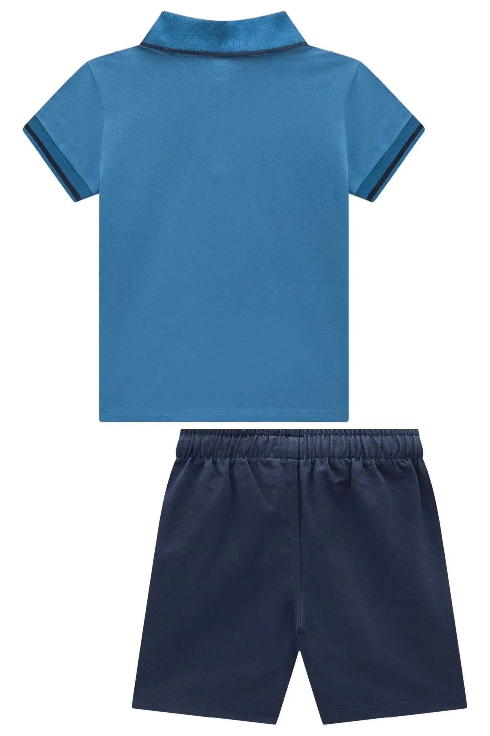 Conjunto de Caisa Polo em Piquet com Elastano e Bermuda em Sarja Girassol com Elastano 95433 Johnny Fox Teen Menino