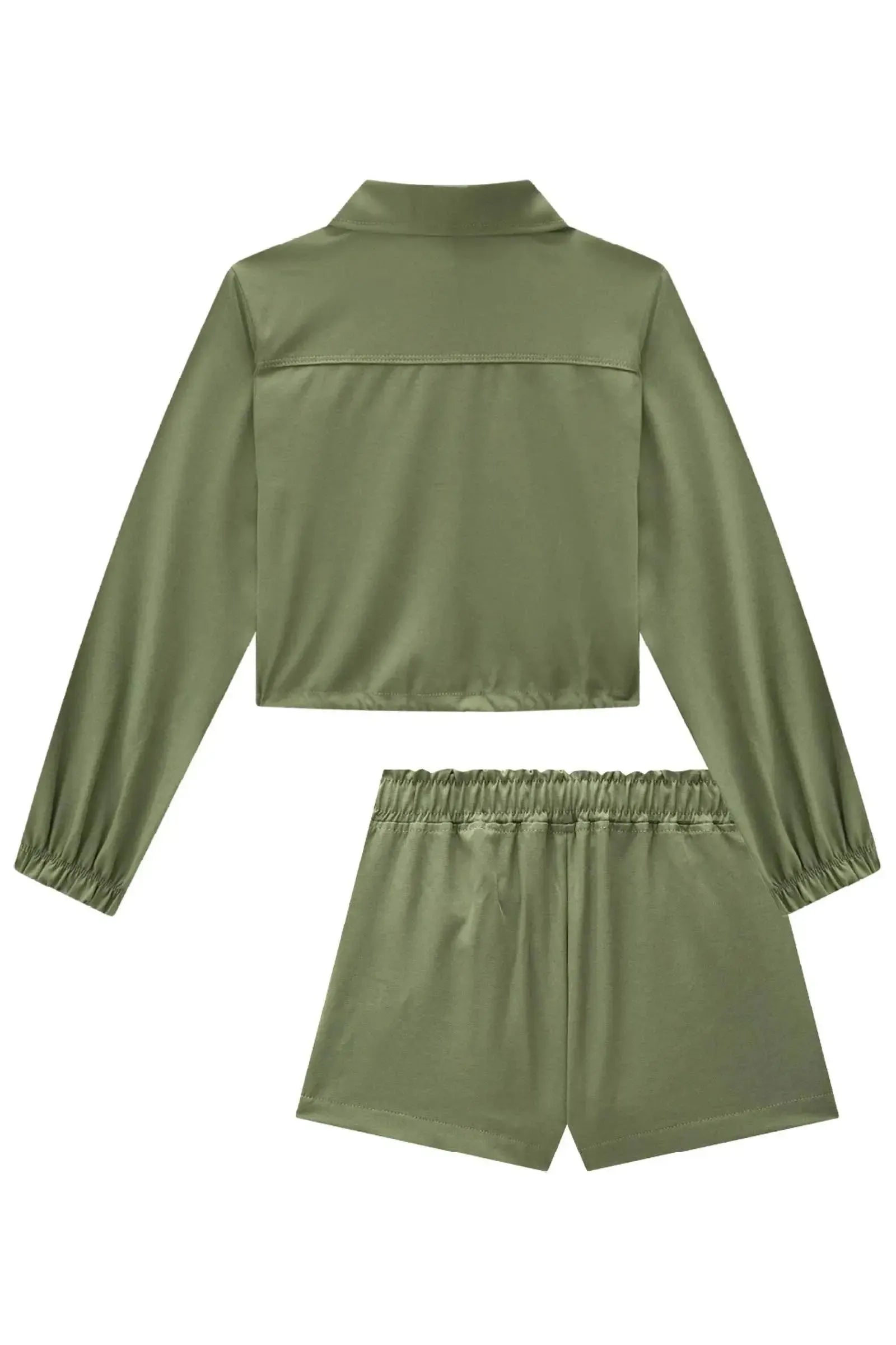 Conjunto de Camisa Boxy e Shorts em Alfaiataria Pergamon 90476 Lilimoon Teen Menina