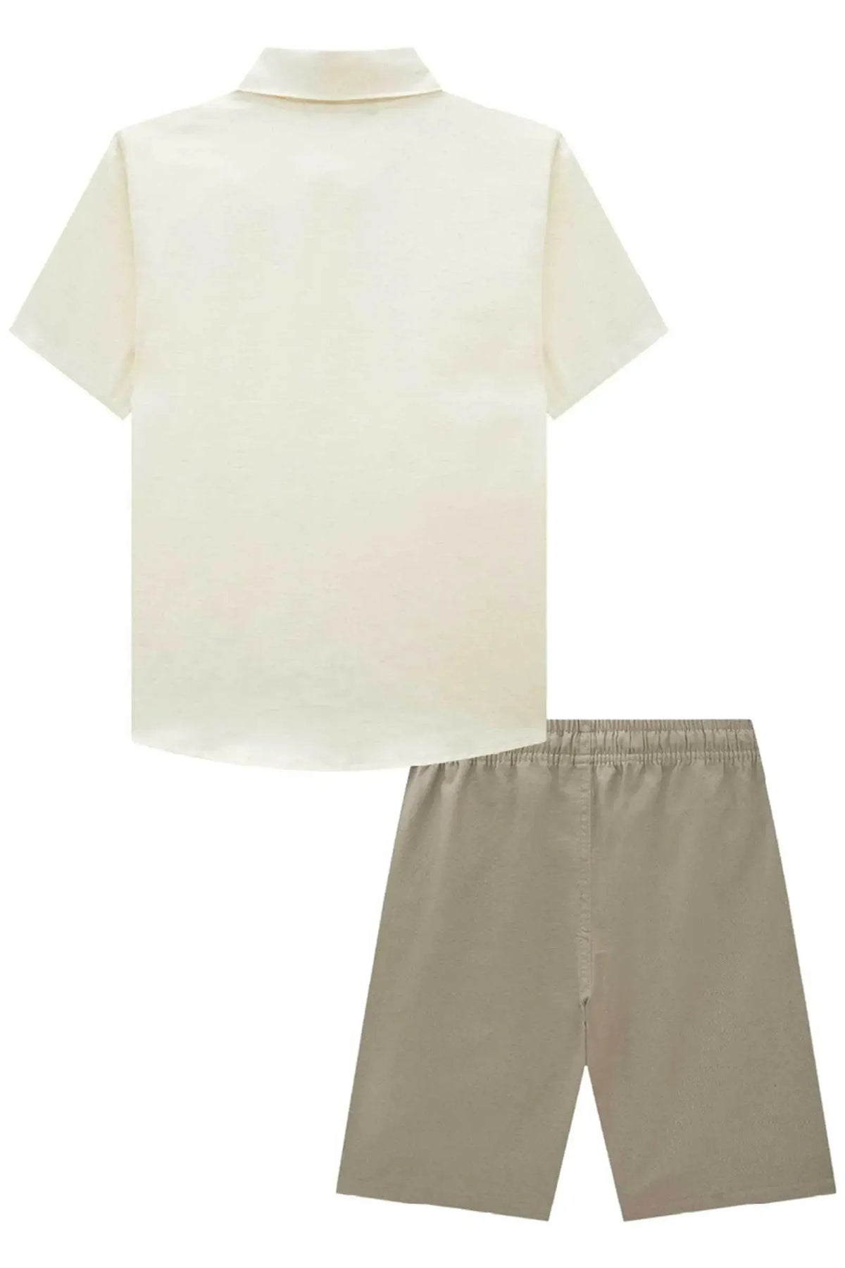 Conjunto de Camisa em Linho Deluxe e Bermuda em Linho Santorine com Elastano 93324 Johnny Fox Teen Menino
