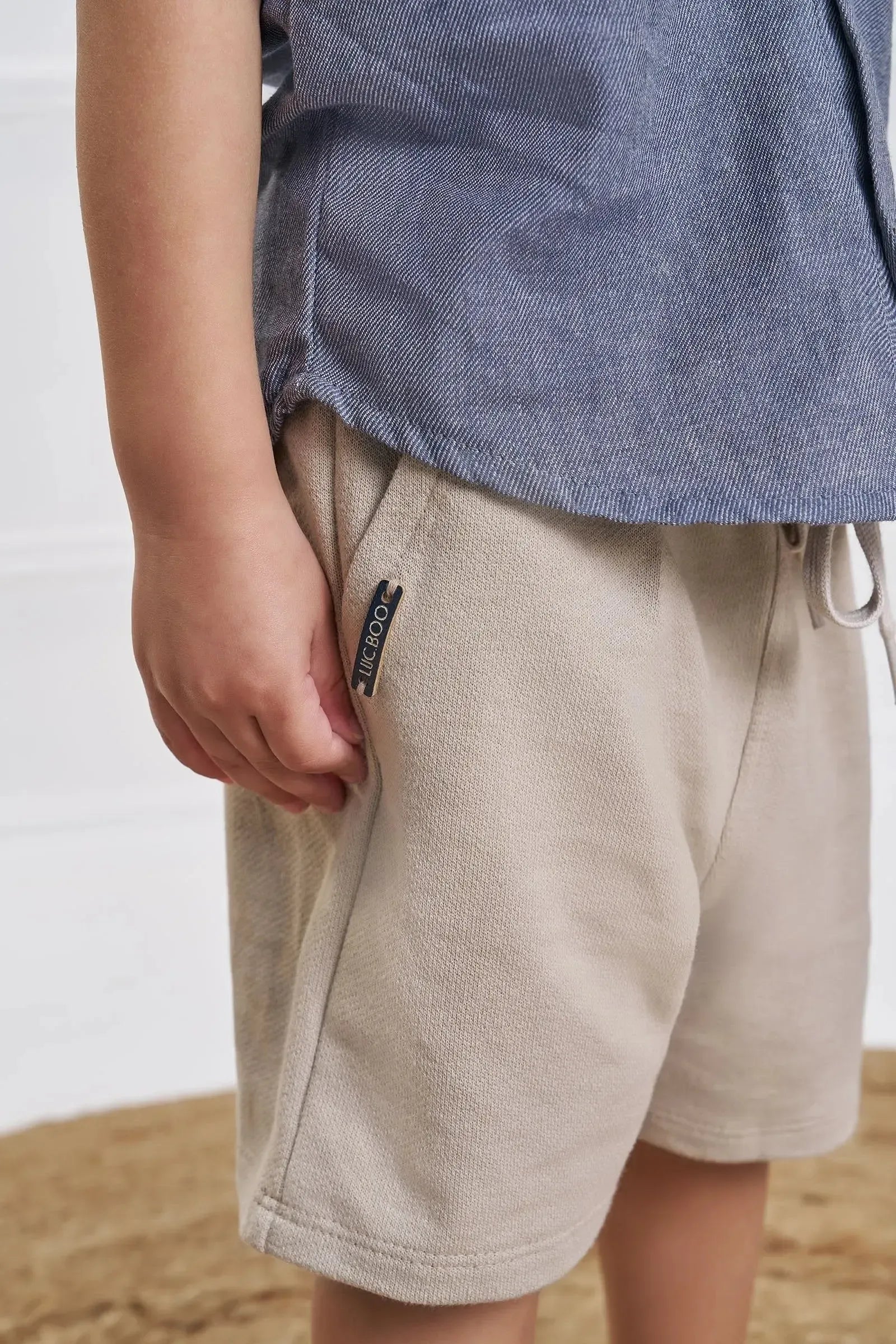 Conjunto de Camisa em Tecido Malibu e Bermuda em Moletwill com Elastano 92826 LucBoo Bebê Menino