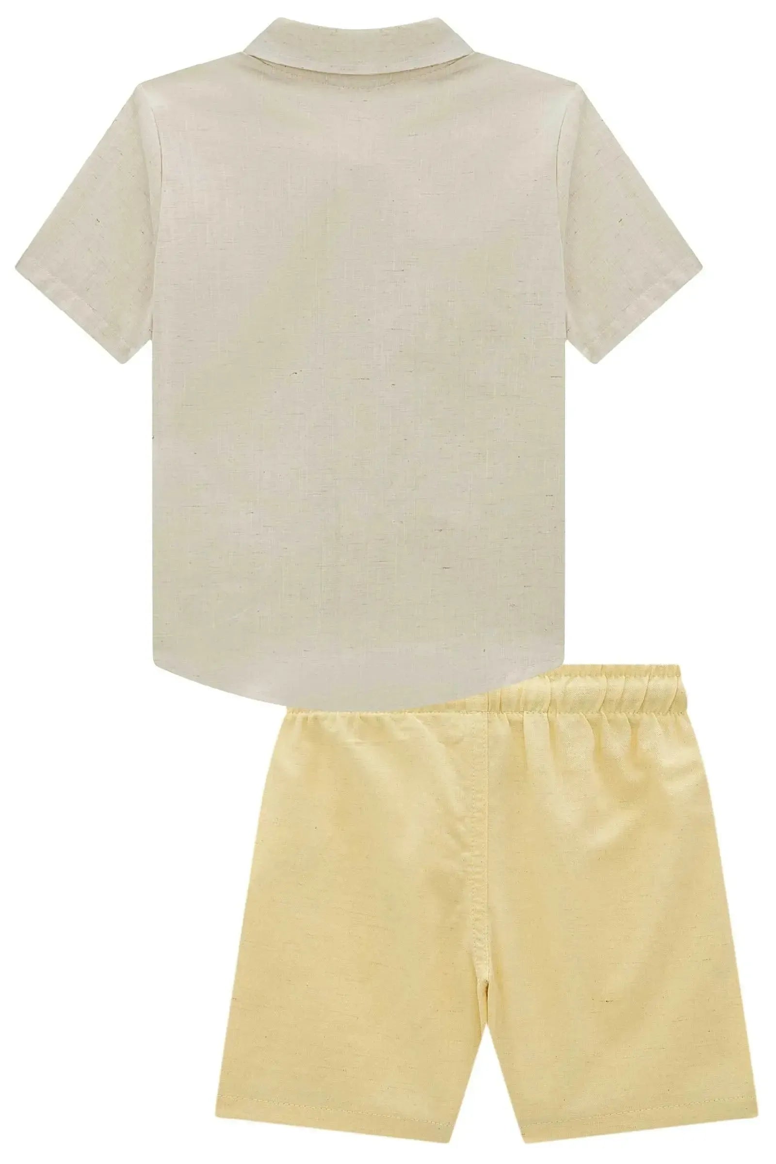 Conjunto de Camisa em Verano Linho e Bermuda em Linho Santorine com Elastano 99370 Johnny Fox Teen Menino