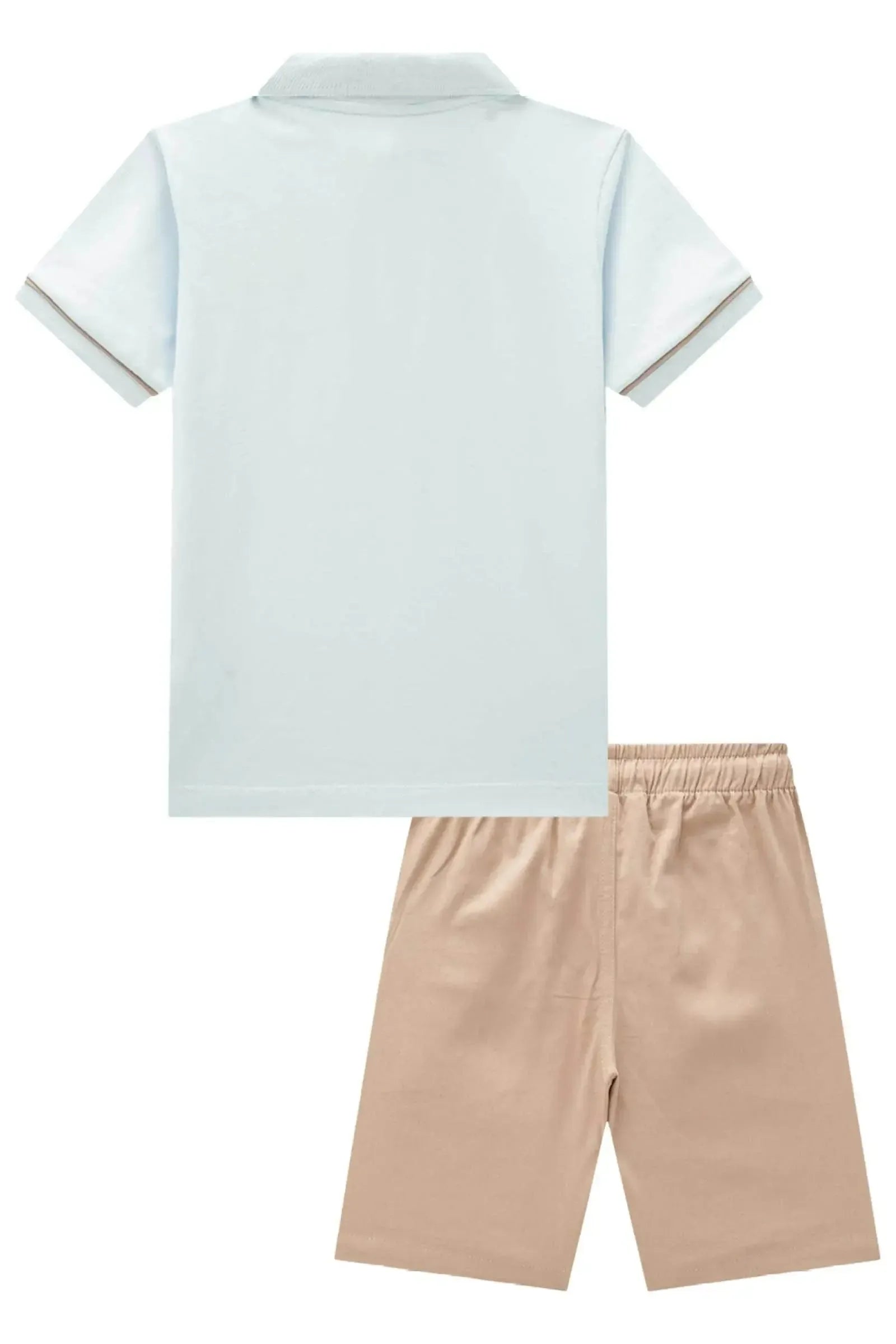 Conjunto de Camisa Polo em Malha Piquet C/ Elastano e Bermuda em Linho Santorine C/ Elastan 83607 LucBoo Infantil Menino