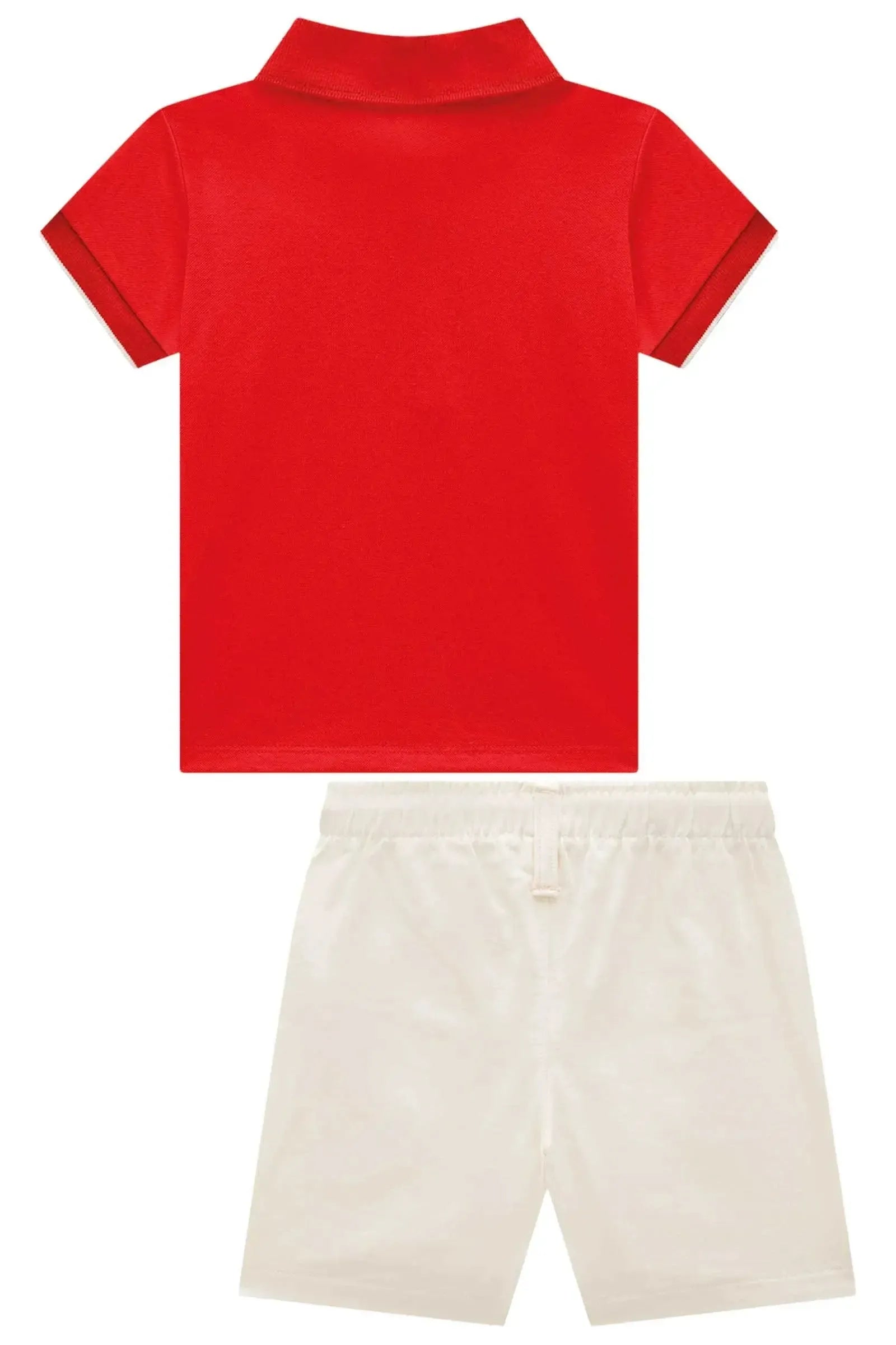 Conjunto de Camisa Polo em Piquet com Elastano e Bermuda em Sarja Girassol com Elastano 95435 Johnny Fox Teen Menino