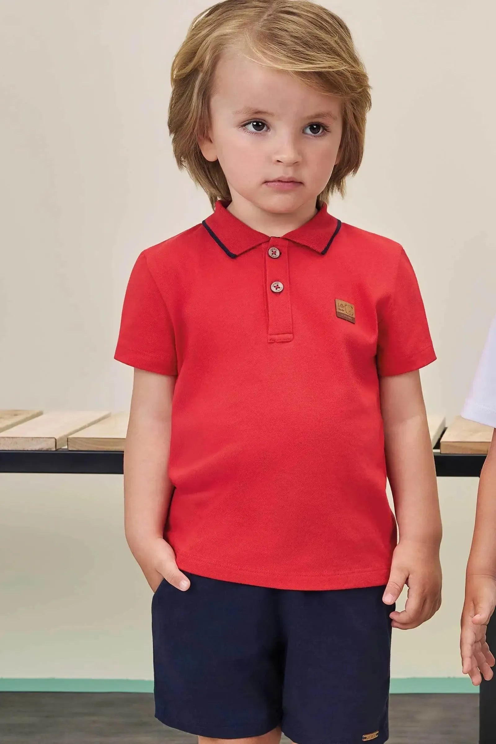 Conjunto de Camisa Polo em Piquet com Elastano e Bermuda em Sarja Girassol com Elastano 97901 LucBoo Infantil Menino