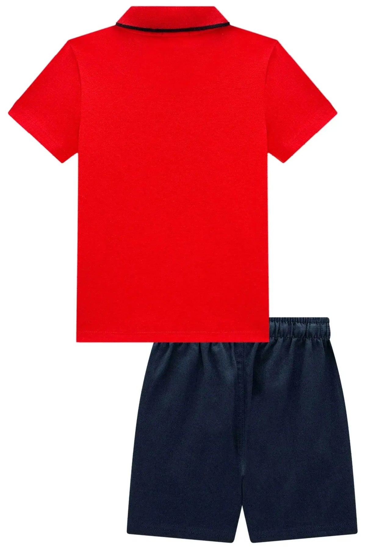 Conjunto de Camisa Polo em Piquet com Elastano e Bermuda em Sarja Girassol com Elastano 97901 LucBoo Infantil Menino