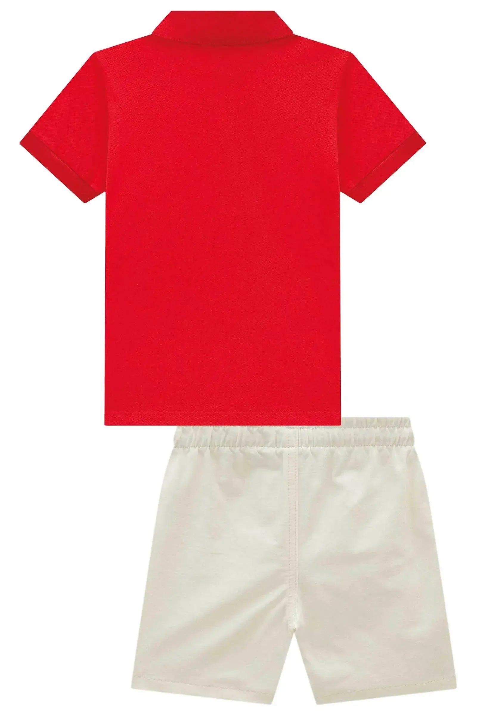 Conjunto de Camisa Polo em Piquet com Elastano e Bermuda em Sarja Girassol com Elastano 99353 Johnny Fox Teen Menino