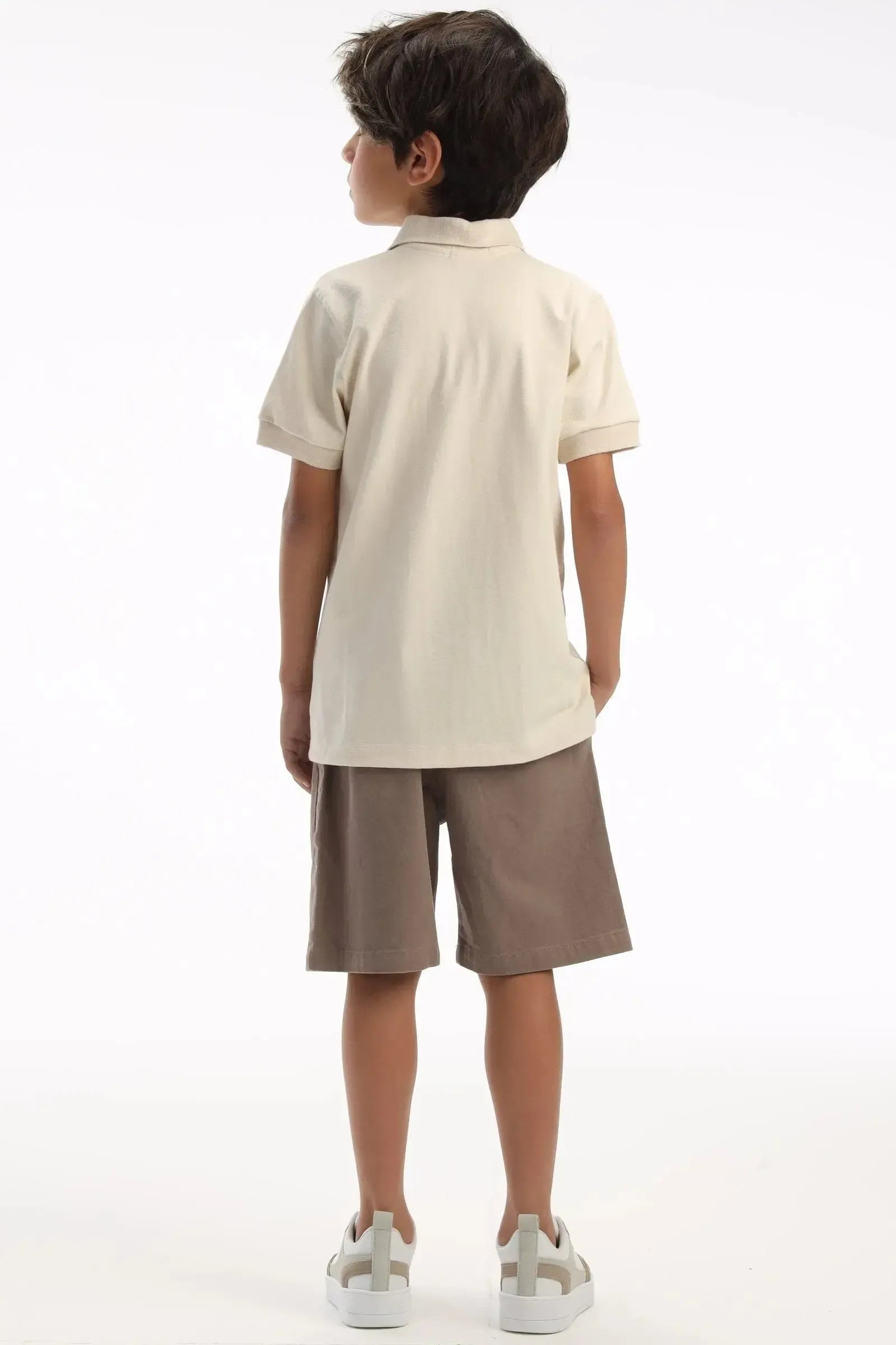 Conjunto de Camisa Polo em Piquet com Elastano e Bermuda em Sarja Stretch com Elastano 93147 LucBoo Infantil Menino