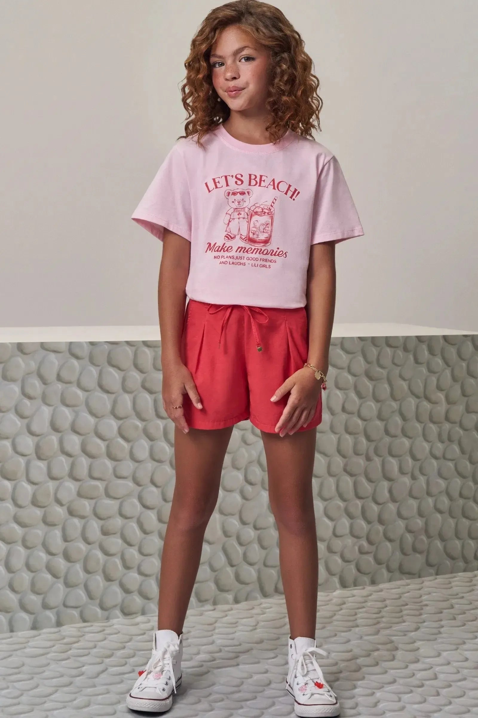 Conjunto de Camiseta Comfy em Meia Malha e Shorts em Alfaiataria Milos 98970 Lilimoon Teen Menina