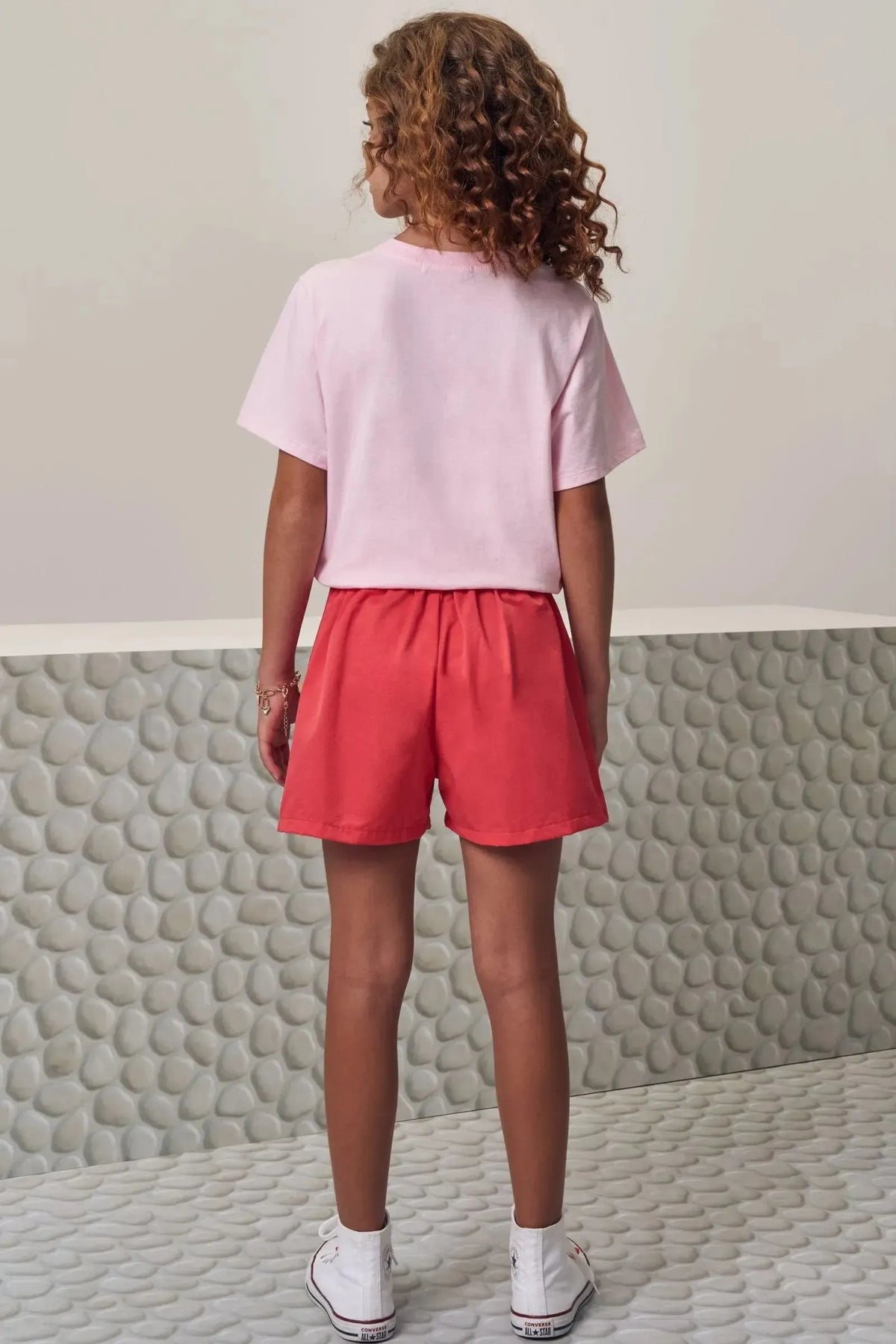 Conjunto de Camiseta Comfy em Meia Malha e Shorts em Alfaiataria Milos 98970 Lilimoon Teen Menina
