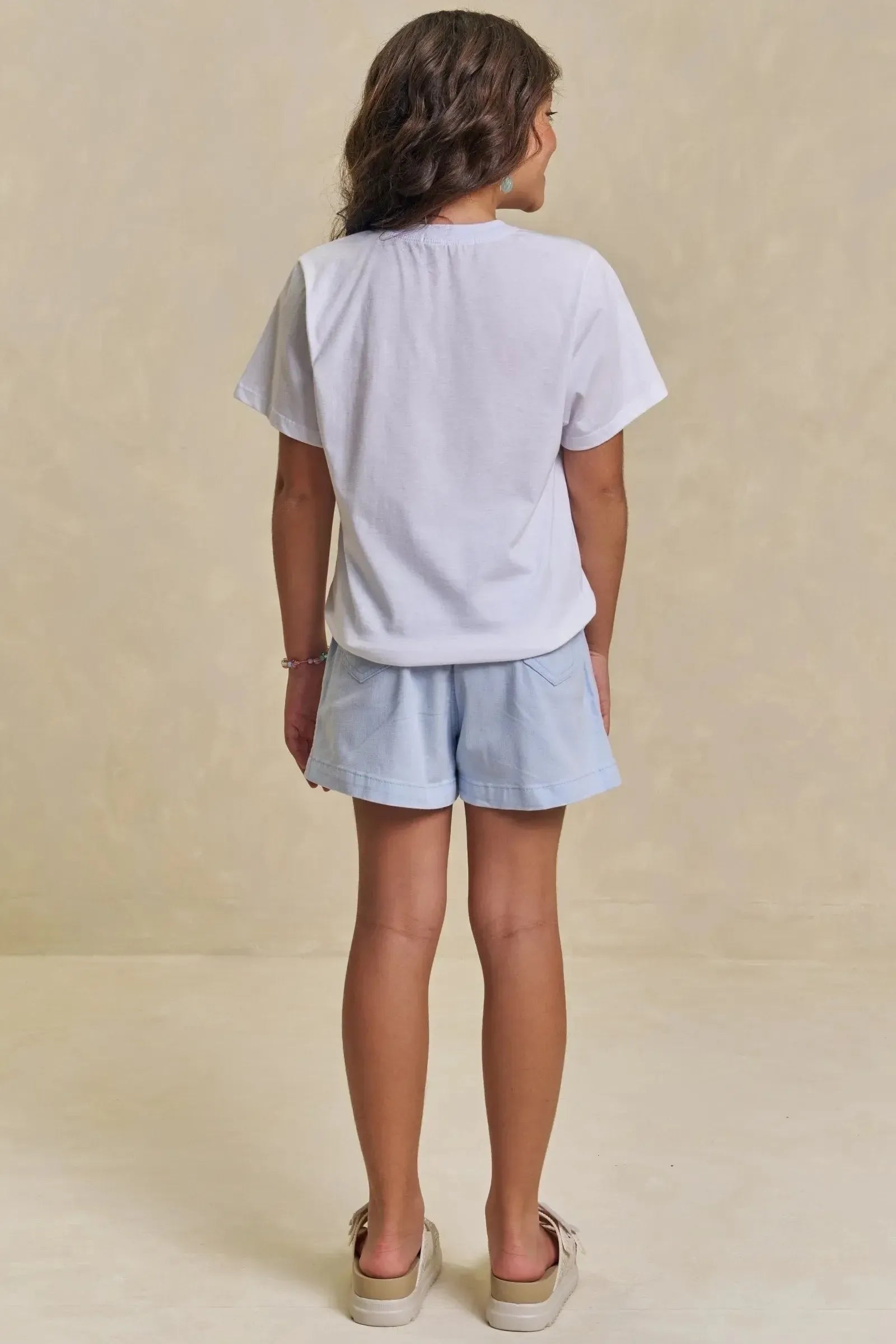 Conjunto de Camiseta Comfy em Meia Malha e Shorts em Sarja com Elastano 96303 Lilimoon Teen Menina