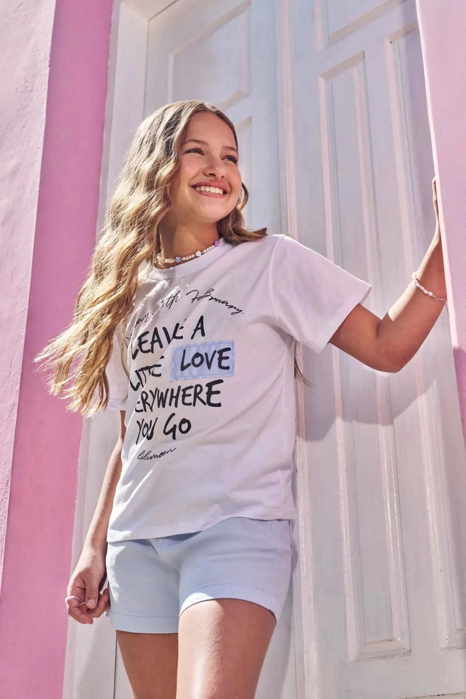 Conjunto de Camiseta Comfy em Meia Malha e Shorts em Sarja com Elastano 96303 Lilimoon Teen Menina