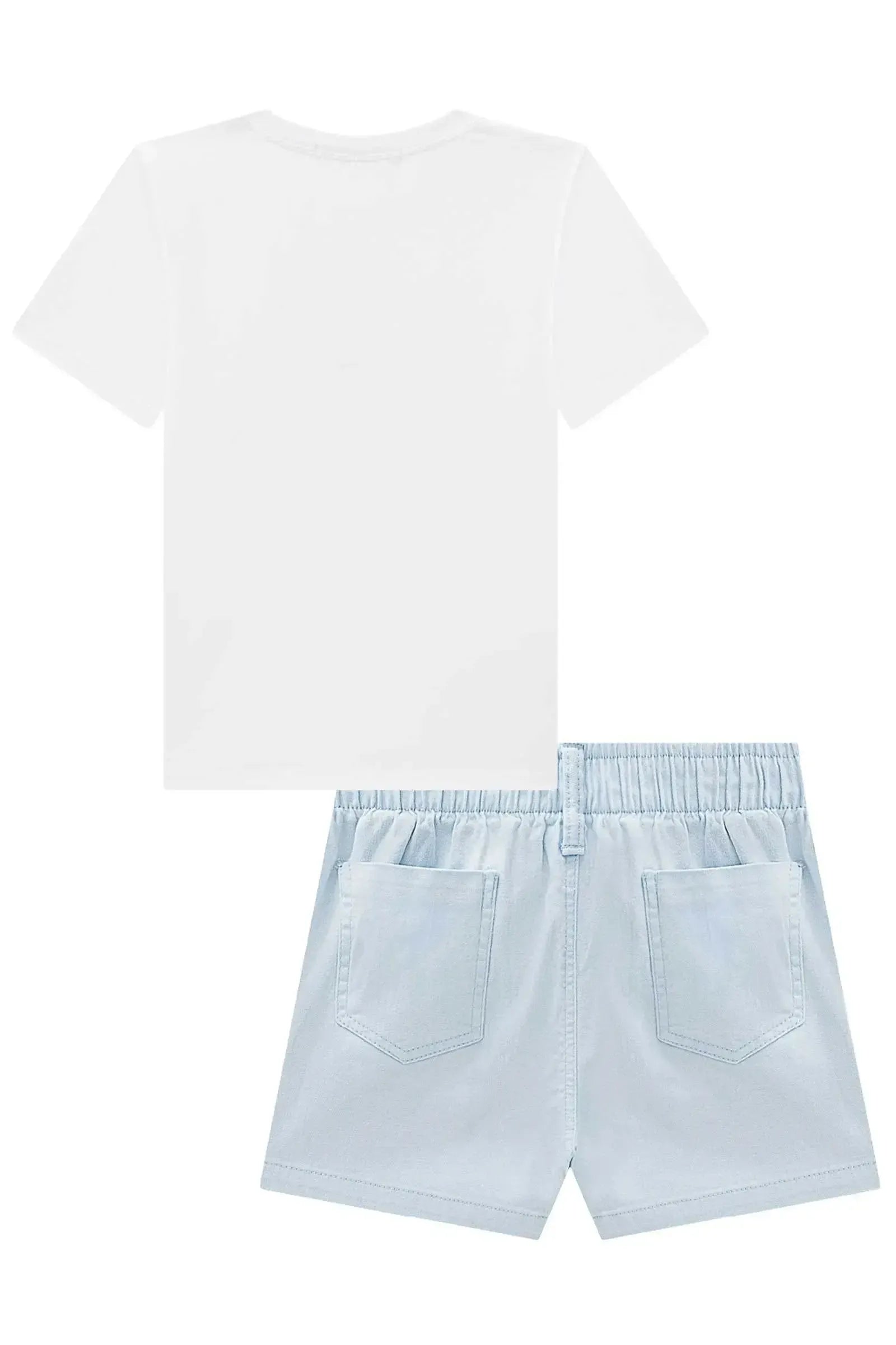 Conjunto de Camiseta Comfy em Meia Malha e Shorts em Sarja com Elastano 96303 Lilimoon Teen Menina