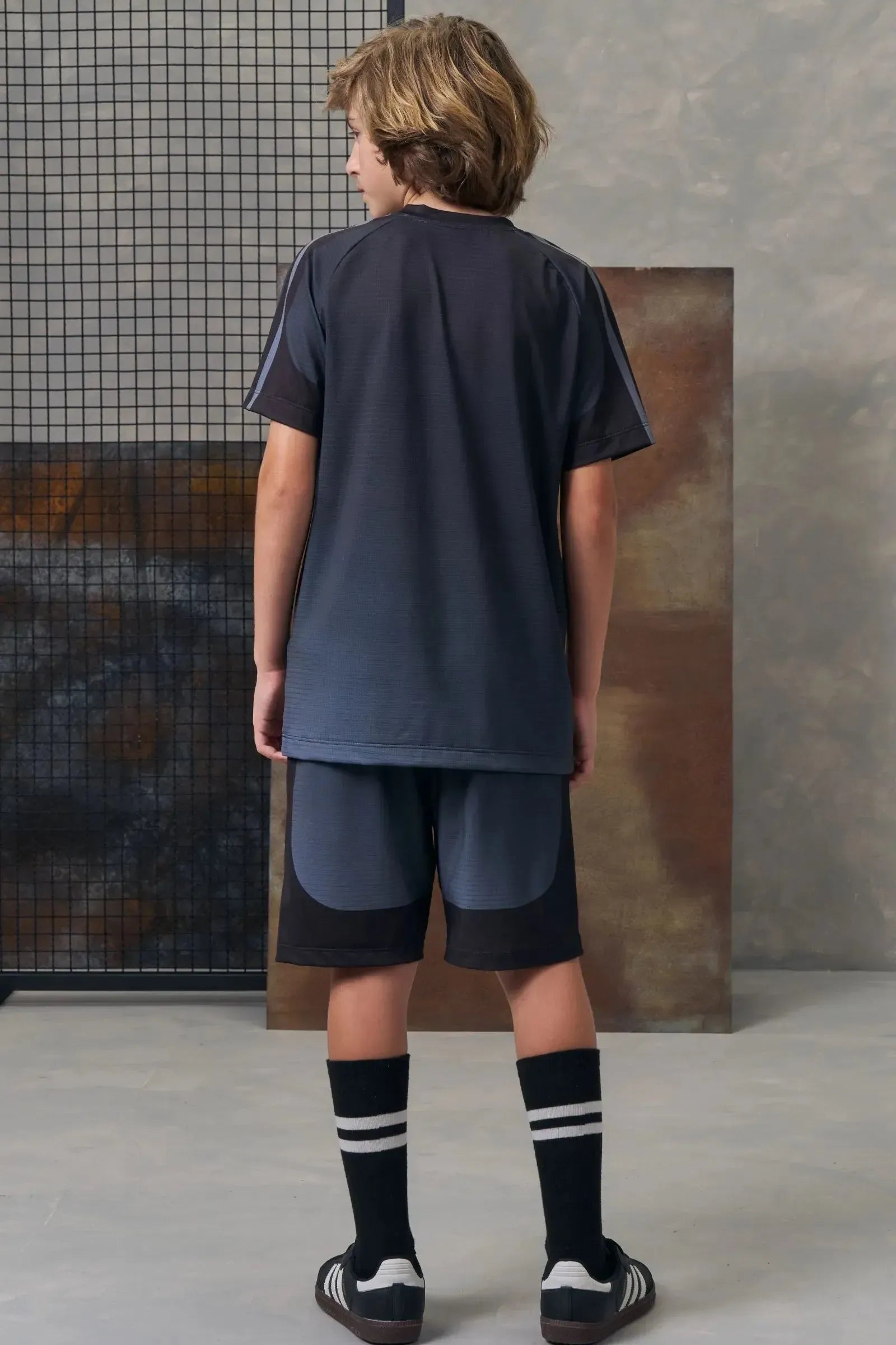 Conjunto de Camiseta e Bermuda em Malha Space Green 96073 Johnny Fox Teen Menino