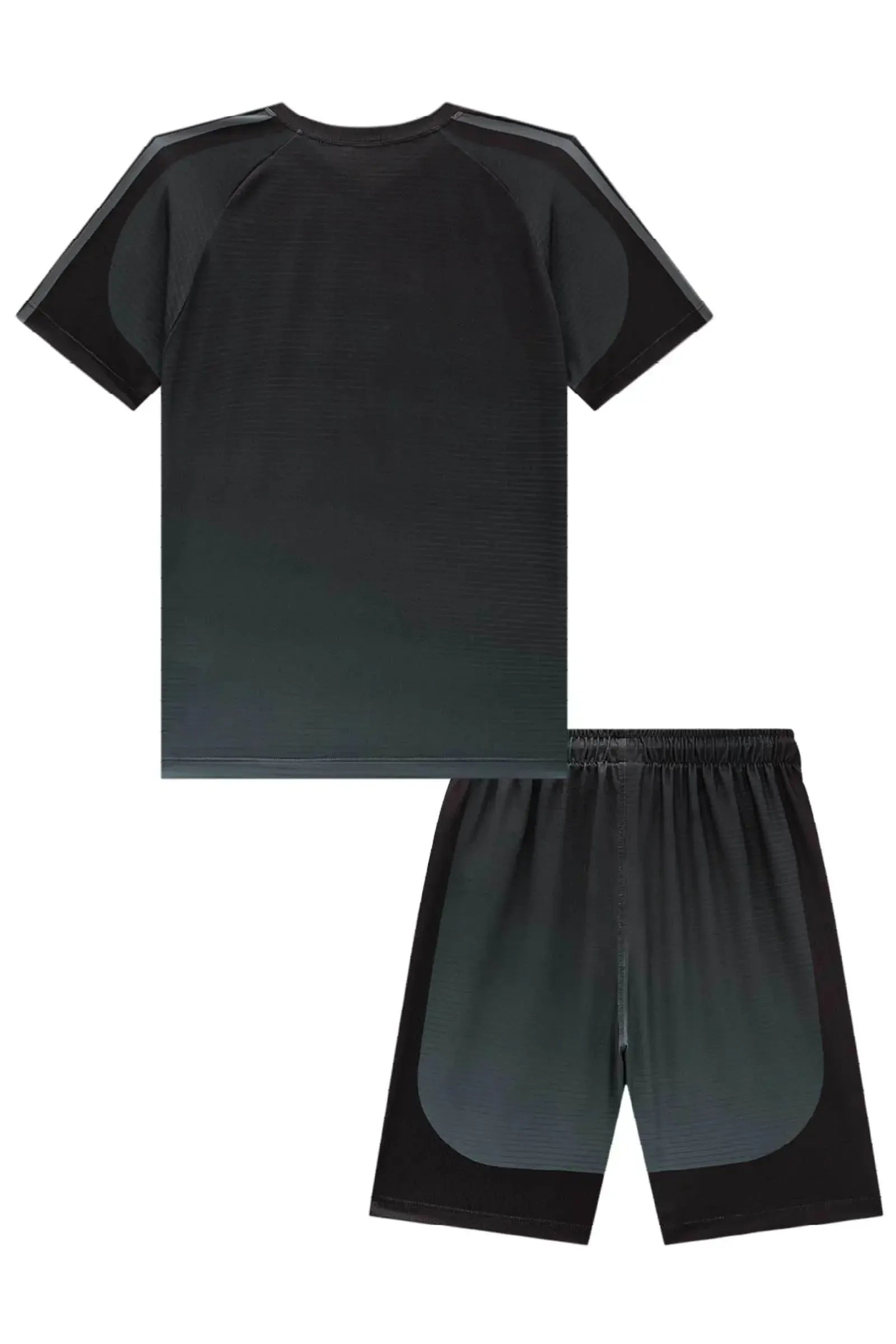 Conjunto de Camiseta e Bermuda em Malha Space Green 96073 Johnny Fox Teen Menino