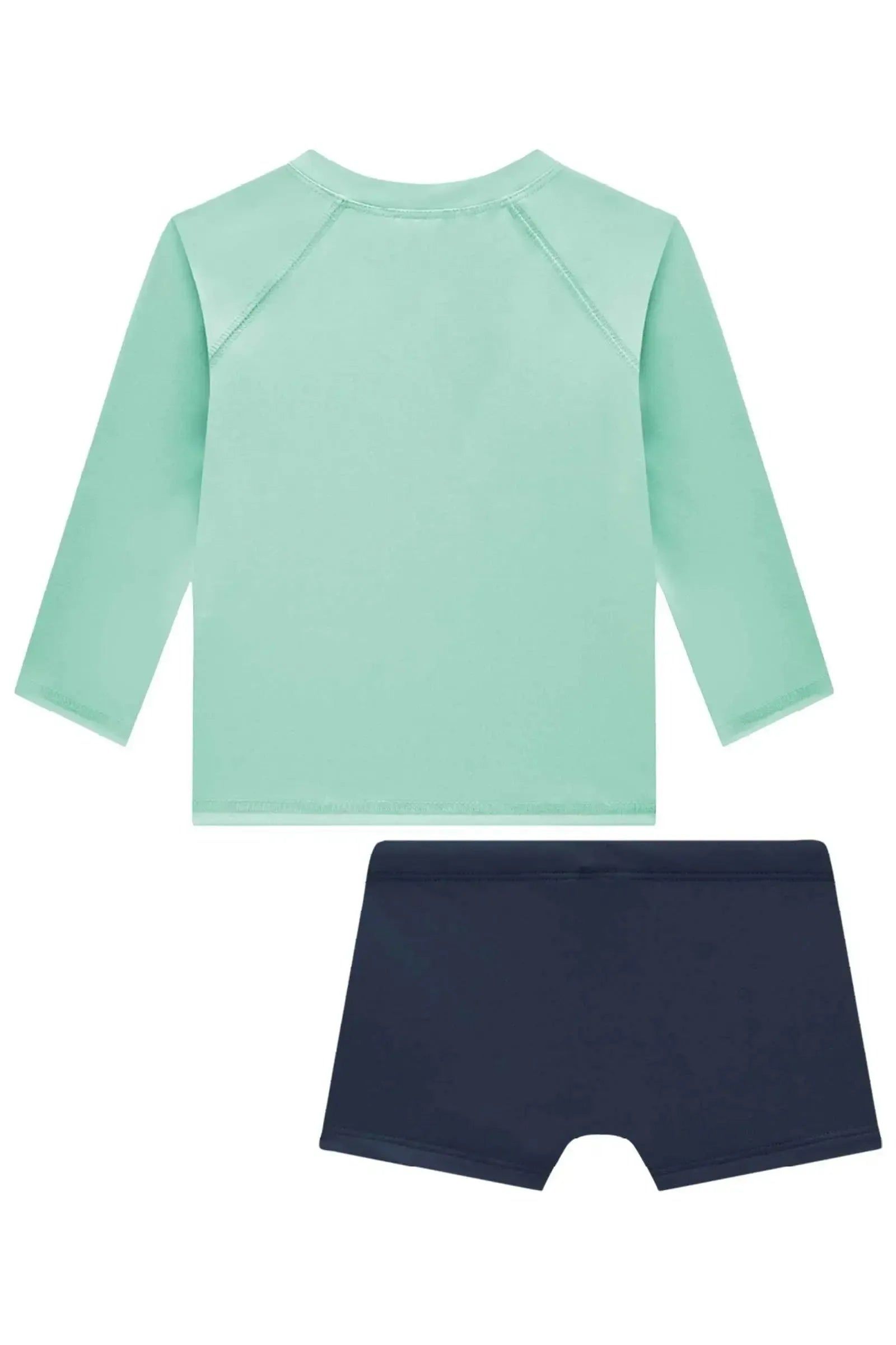 Conjunto de Camiseta e Sunga em Malha UV Dry com Proteção UV50+ 95763 LucBoo Bebê Menino