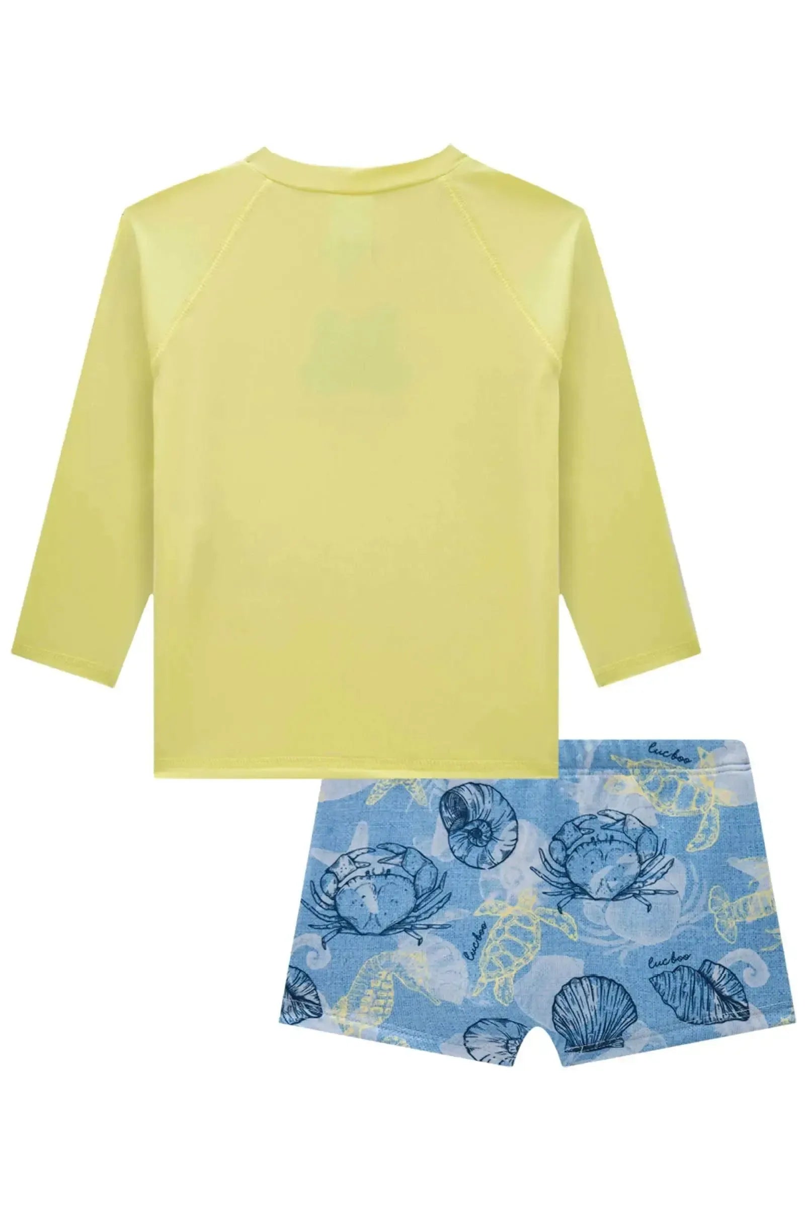 Conjunto de Camiseta e Sunga em Malha UV Drt com Proteção UV 50+ 85540 LucBoo Bebê Menino