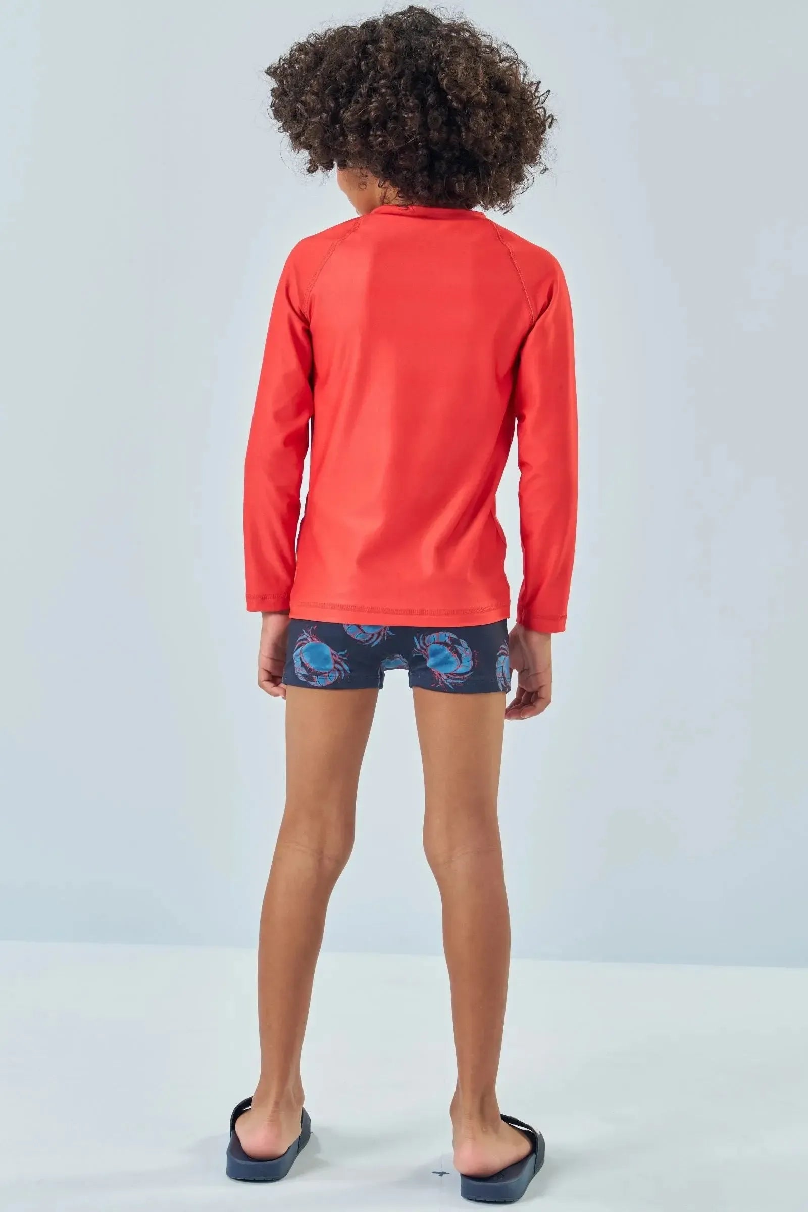 Conjunto de Camiseta e Sunga em Malha UV Dry com Proteção UV 50+ 85123 LucBoo Infantil Menino