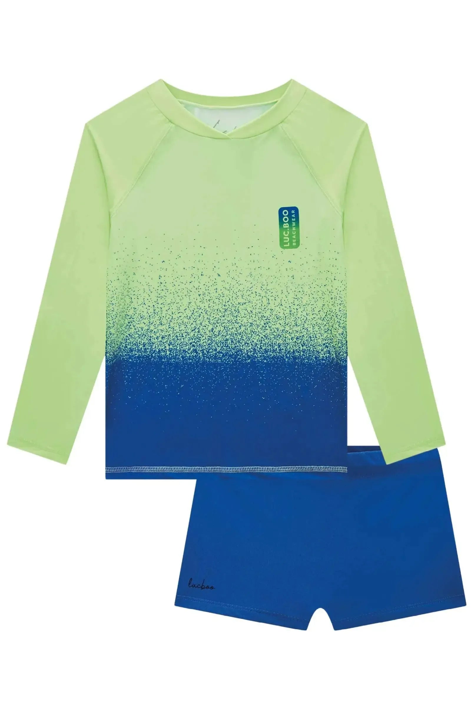 Conjunto de Camiseta e Sunga em Malha UV Dry com Proteção UV 50+ 85146 LucBoo Infantil Menino