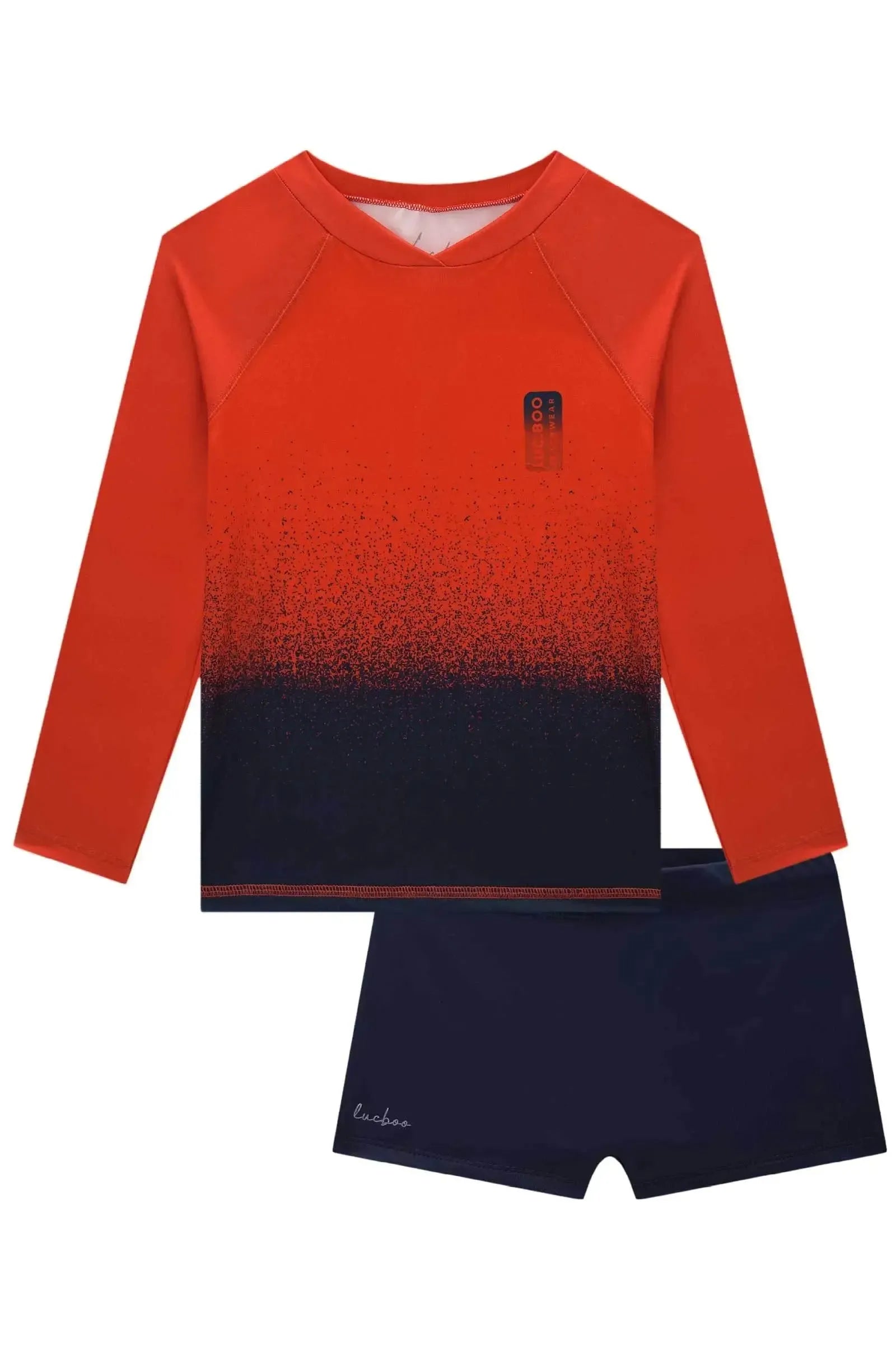 Conjunto de Camiseta e Sunga em Malha UV Dry com Proteção UV 50+ 85146 LucBoo Infantil Menino