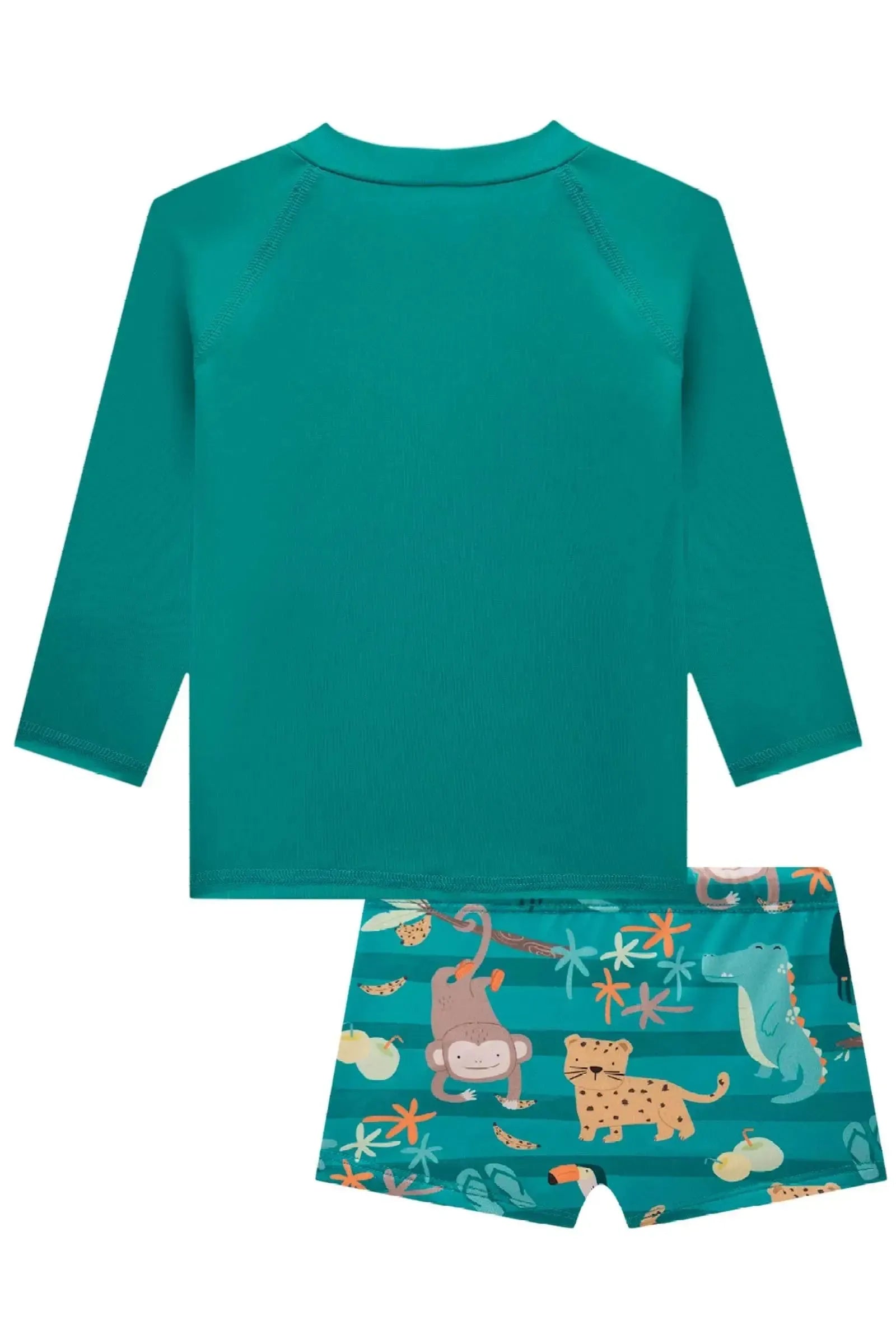 Conjunto de Camiseta e Sunga em Malha UV Dry com Proteção UV 50+ 85503 LucBoo Bebê Menino