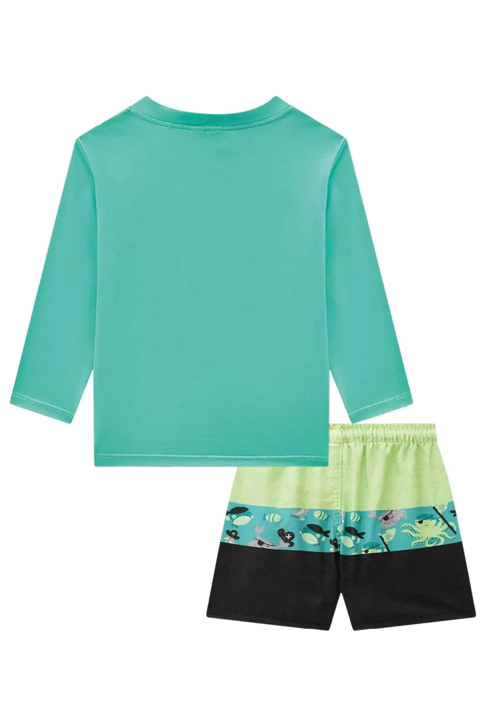 Conjunto de Camiseta e Sunga em Malha UV Dry com Proteção UV 50+ 87633 LucBoo Bebê Menino