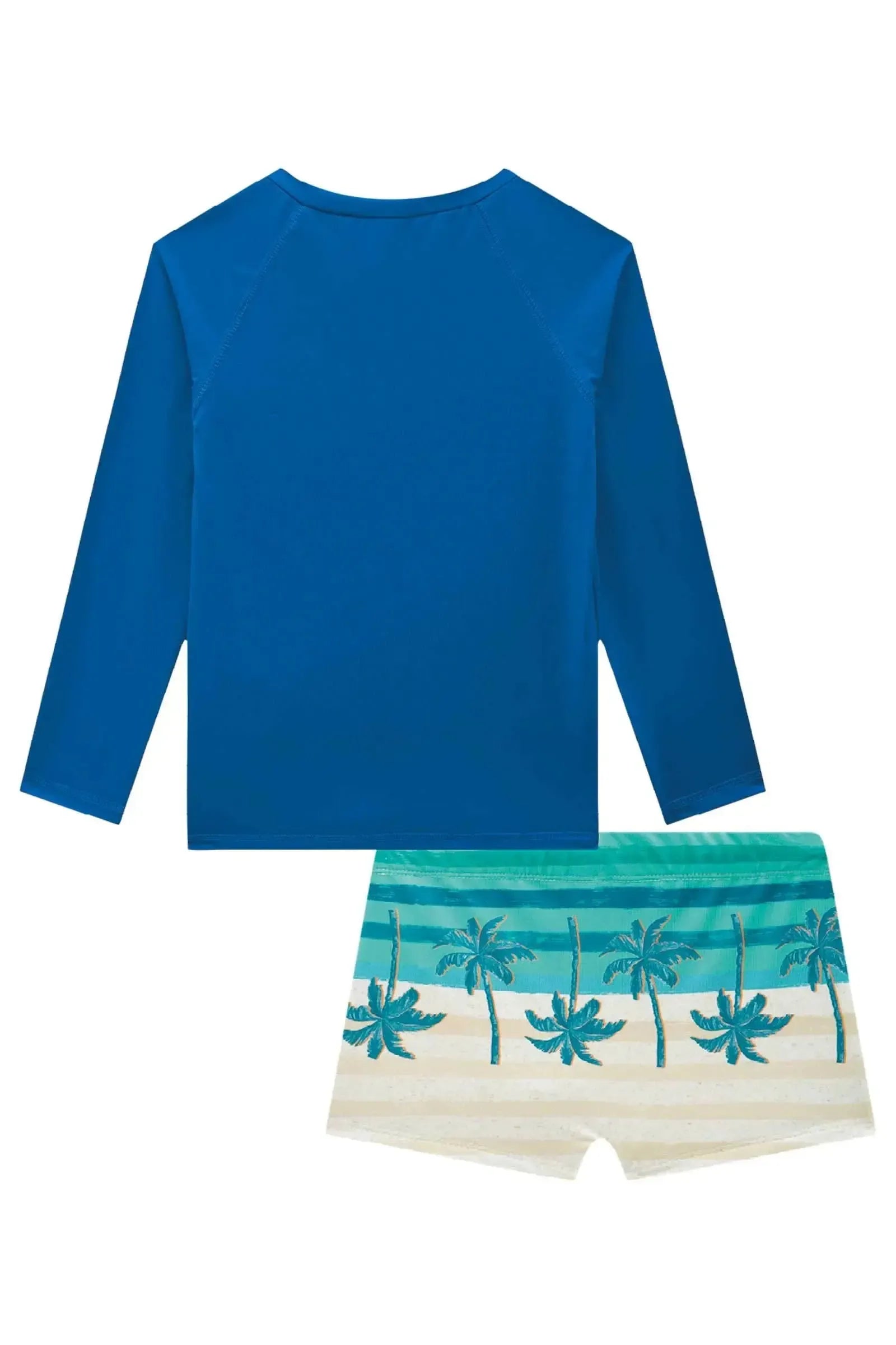 Conjunto de Camiseta e Sunga em Malha UV Dry com Proteção UV 50+ 88671 LucBoo Infantil Menino