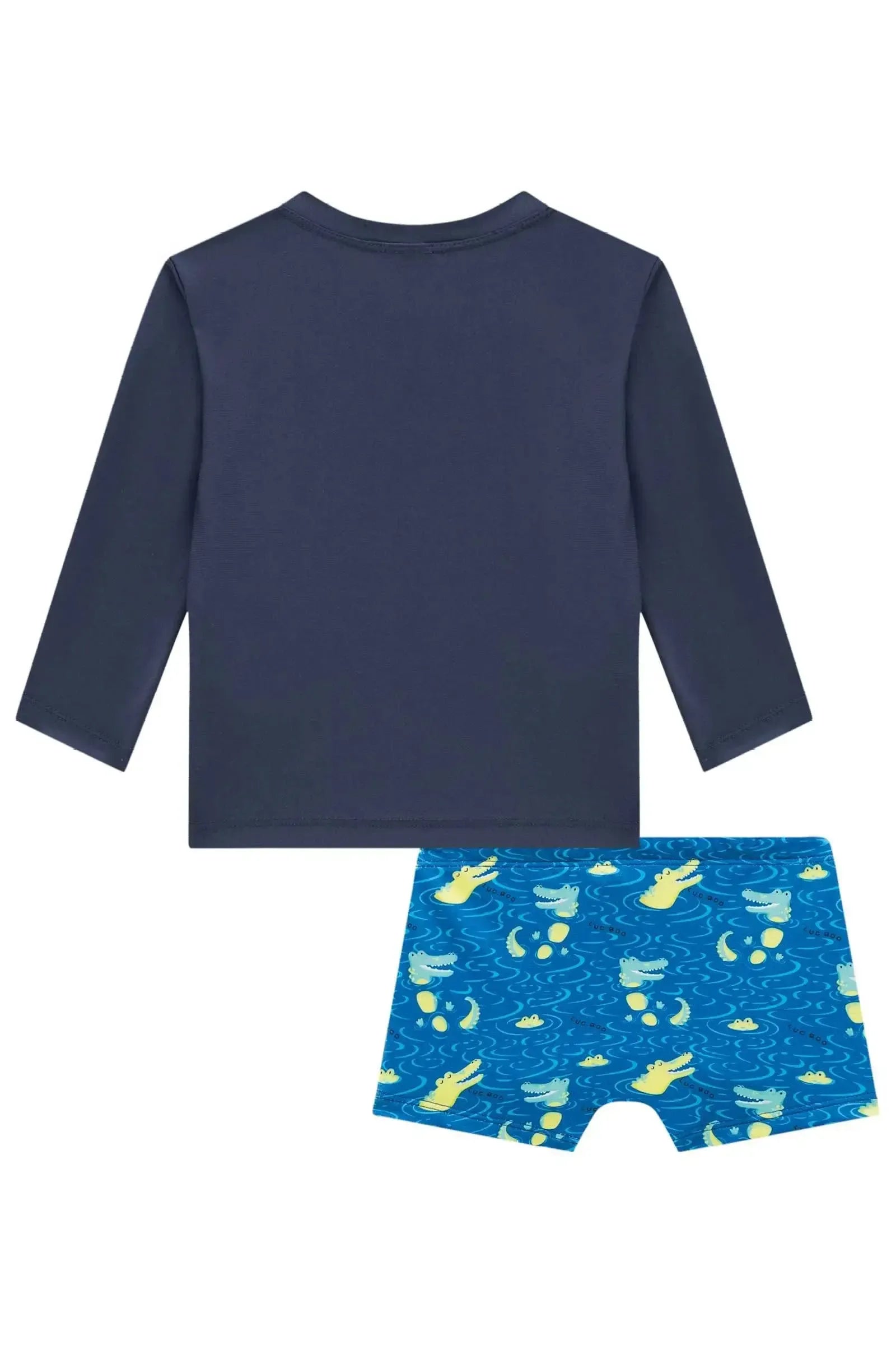 Conjunto de Camiseta e Sunga em Malha UV Dry com Proteção UV 50+ 92883 LucBoo Bebê Menino