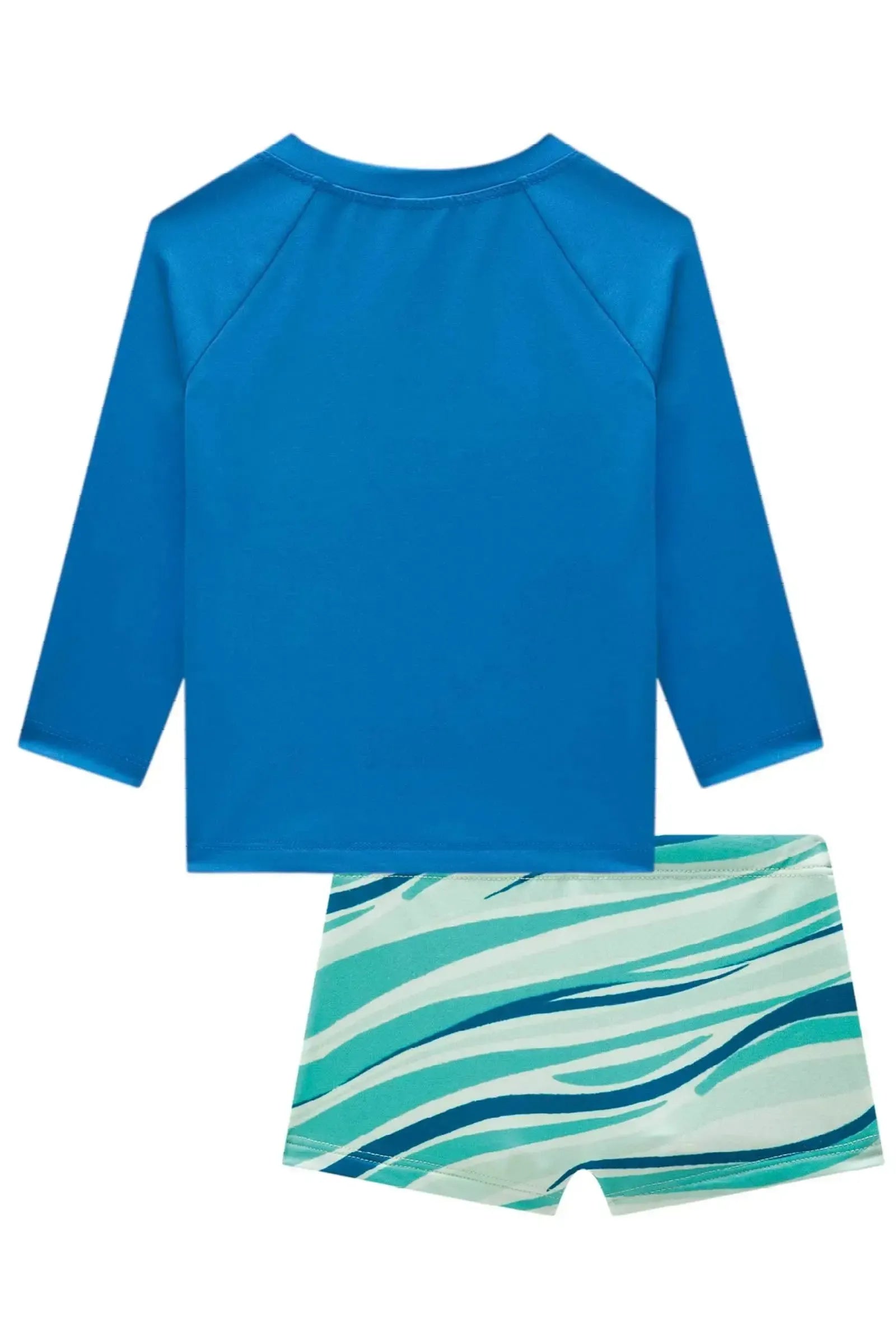 Conjunto de Camiseta e Sunga em Malha UV Dry com Proteção UV 50+ 93131 LucBoo Bebê Menino