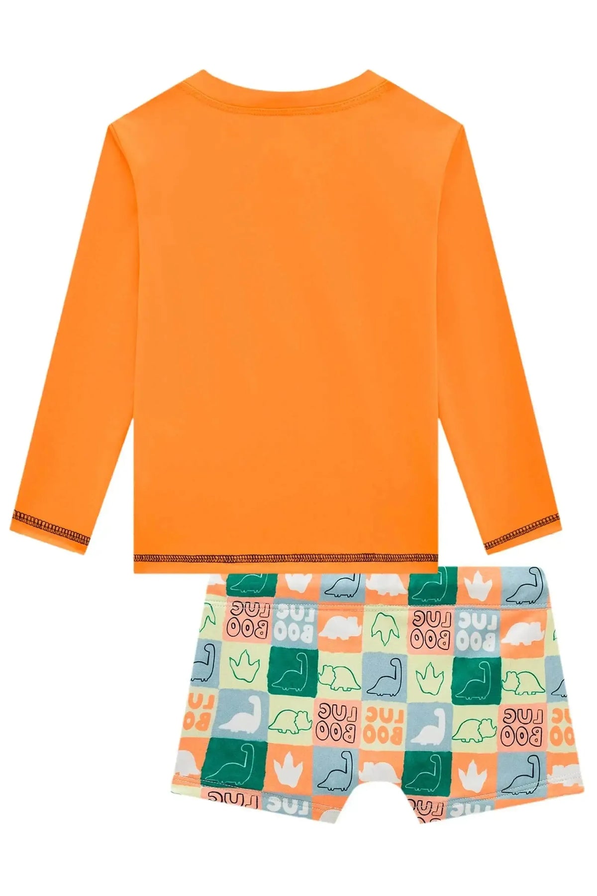 Conjunto de Camiseta e Sunga em Malha UV Dry com Proteção UV 50+ 99277 LucBoo Infantil Menino