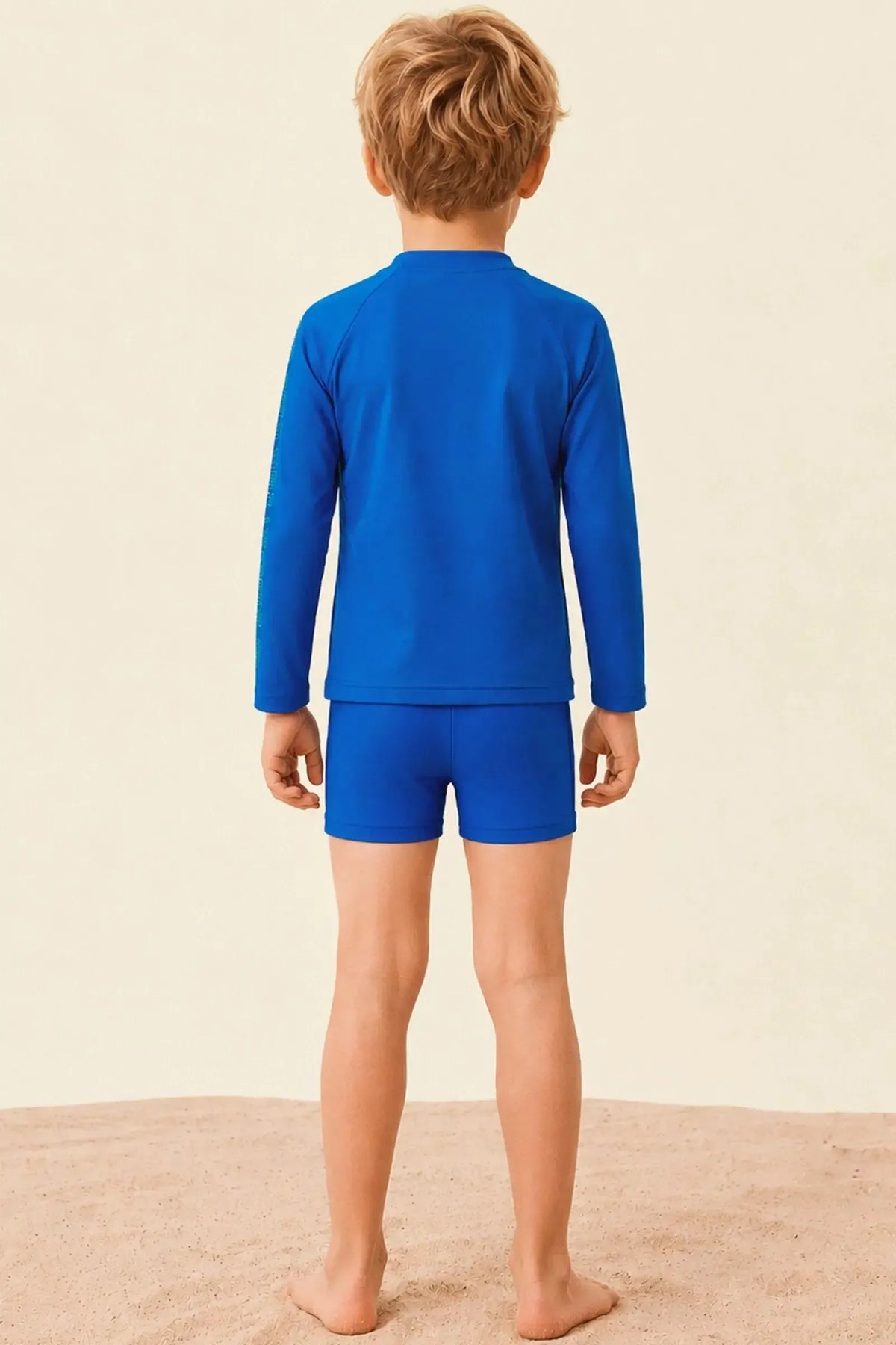 Conjunto de Camiseta e Sunga em Malha UV Dry com Proteção UV50+ 24693 LucBoo Infantil Menino