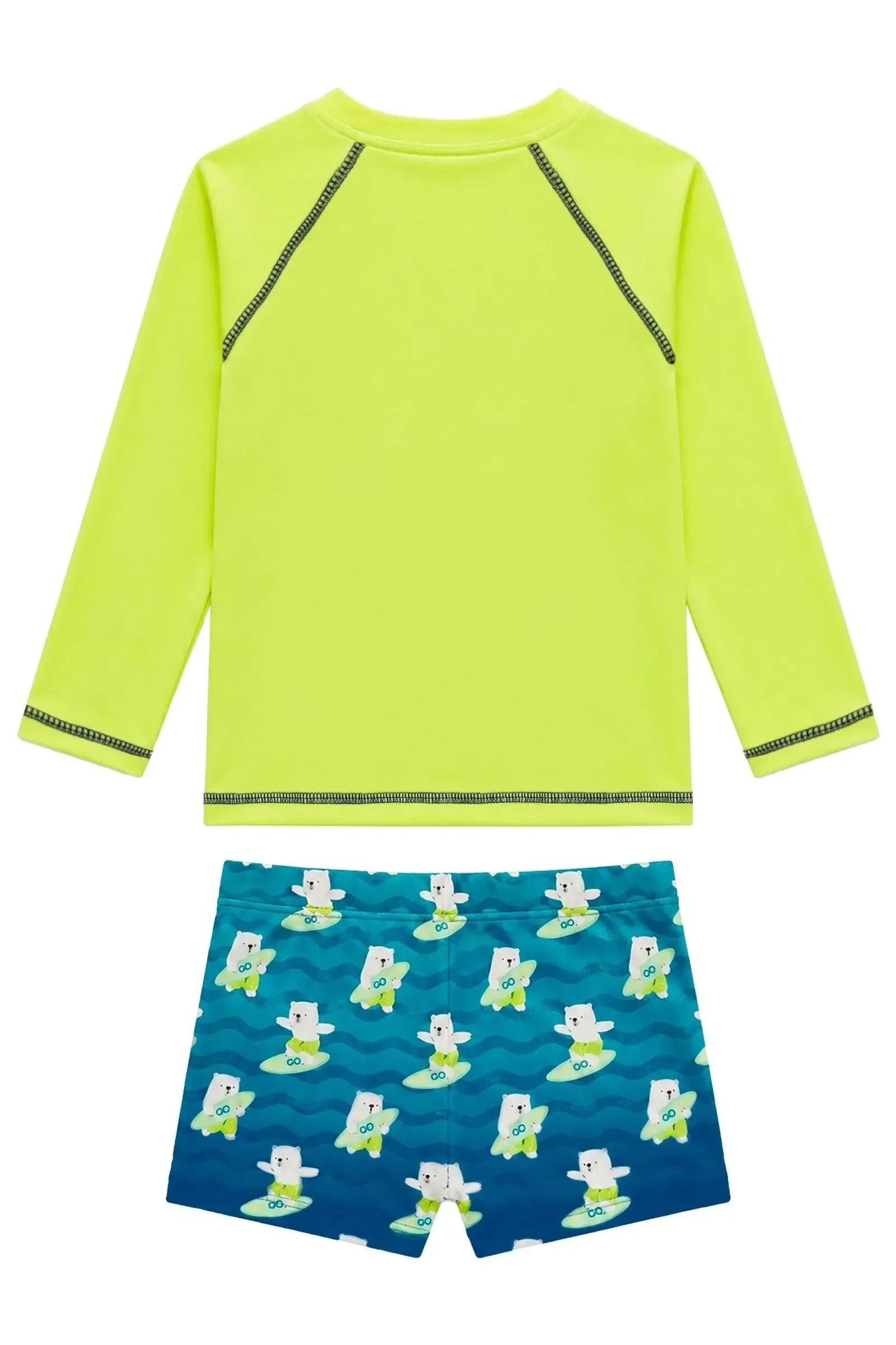 Conjunto de Camiseta e Sunga em Malha UV Dry com Proteção UV50+ 24760 LucBoo Infantil Menino