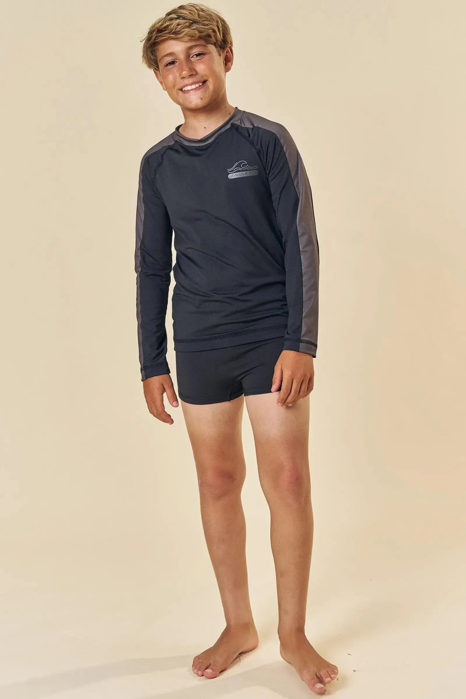 Conjunto de Camiseta e Sunga em Malha Uv Dry com Proteção UV50+ 85342 Johnny Fox Teen Menino
