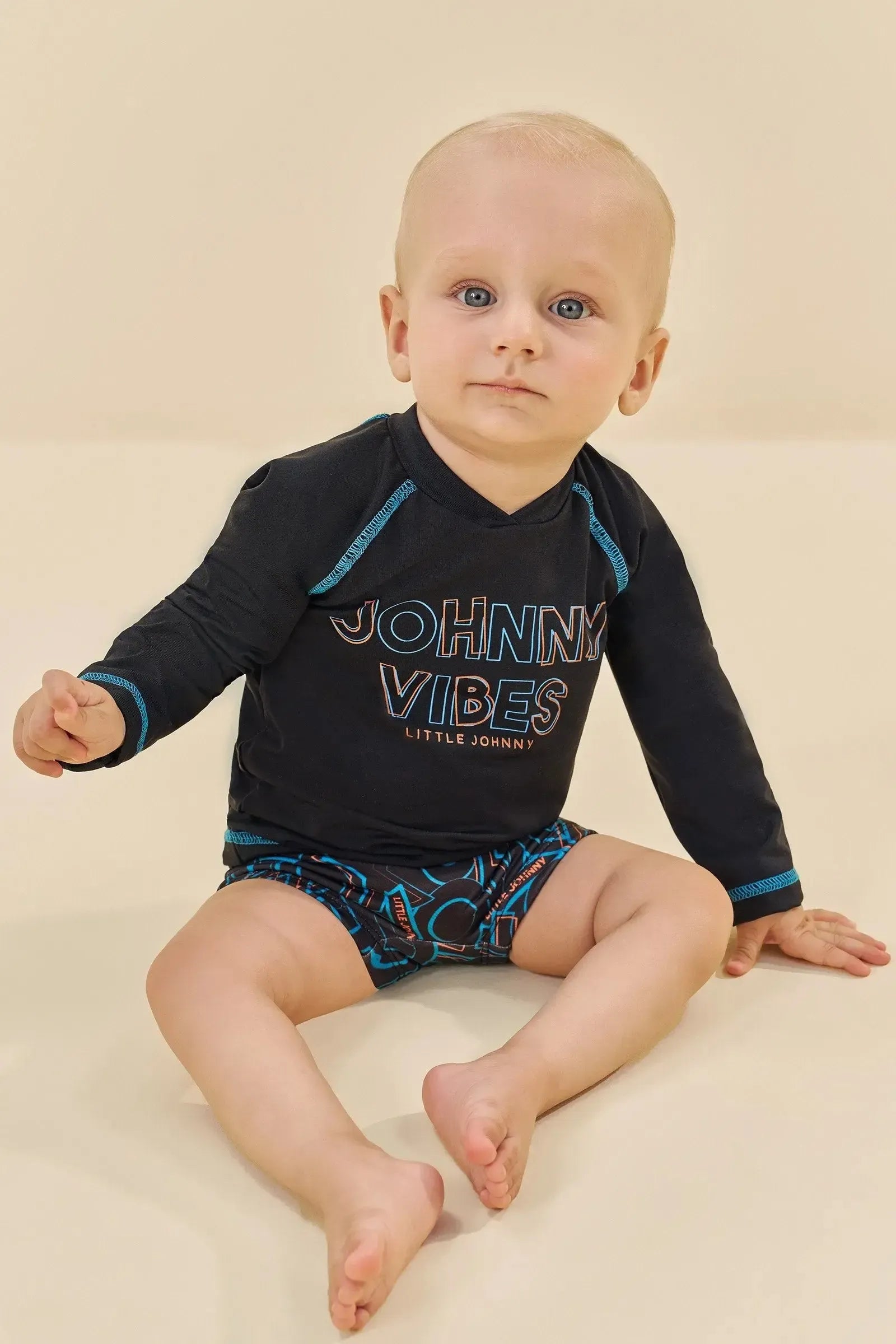 Conjunto de Camiseta e Sunga em Malha Uv Dry com Proteção UV50+ 85379 Johnny Fox Bebê Menino