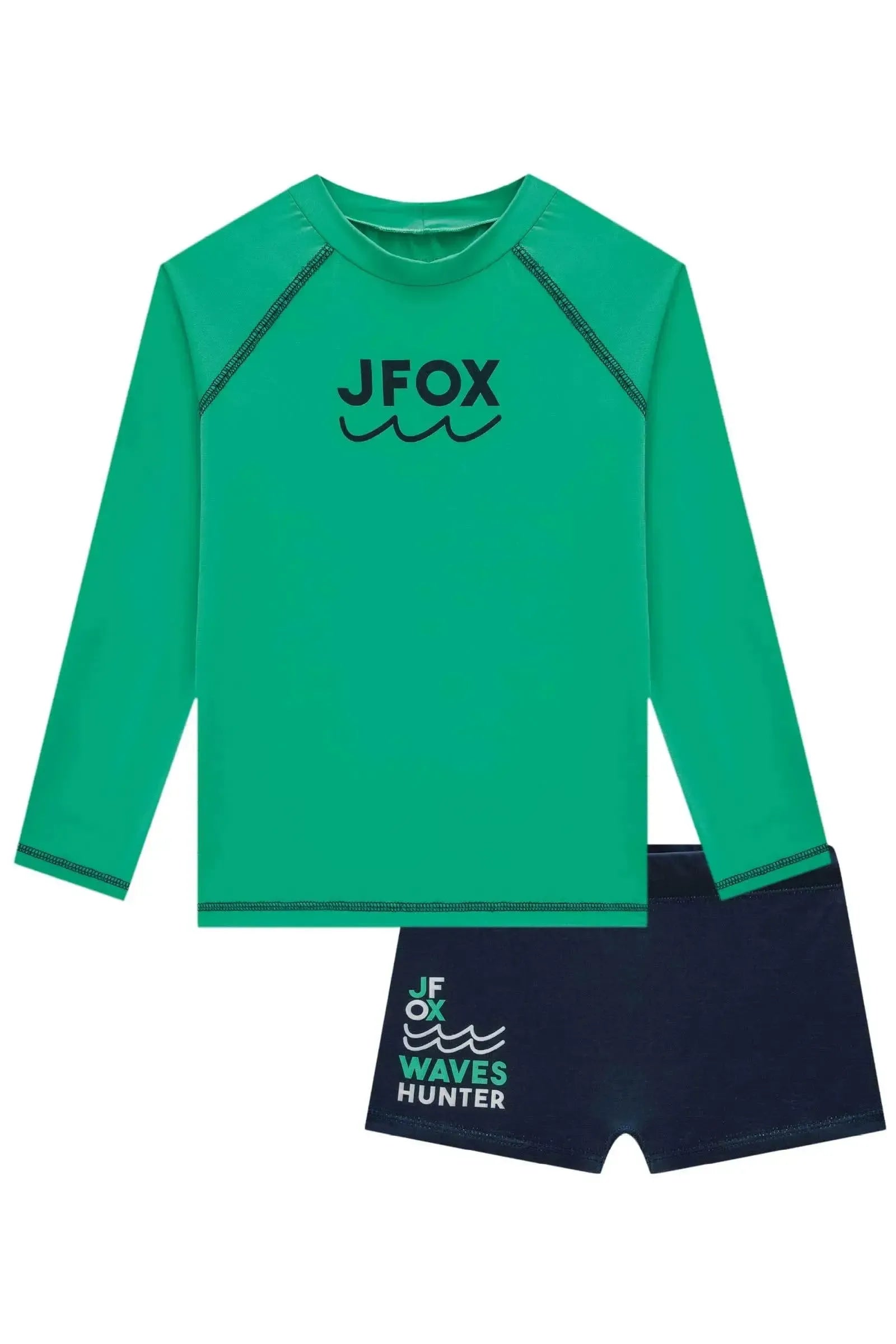 Conjunto de Camiseta e Sunga em Malha Uv Dry com Proteção UV50+ 85440 Johnny Fox Teen Menino