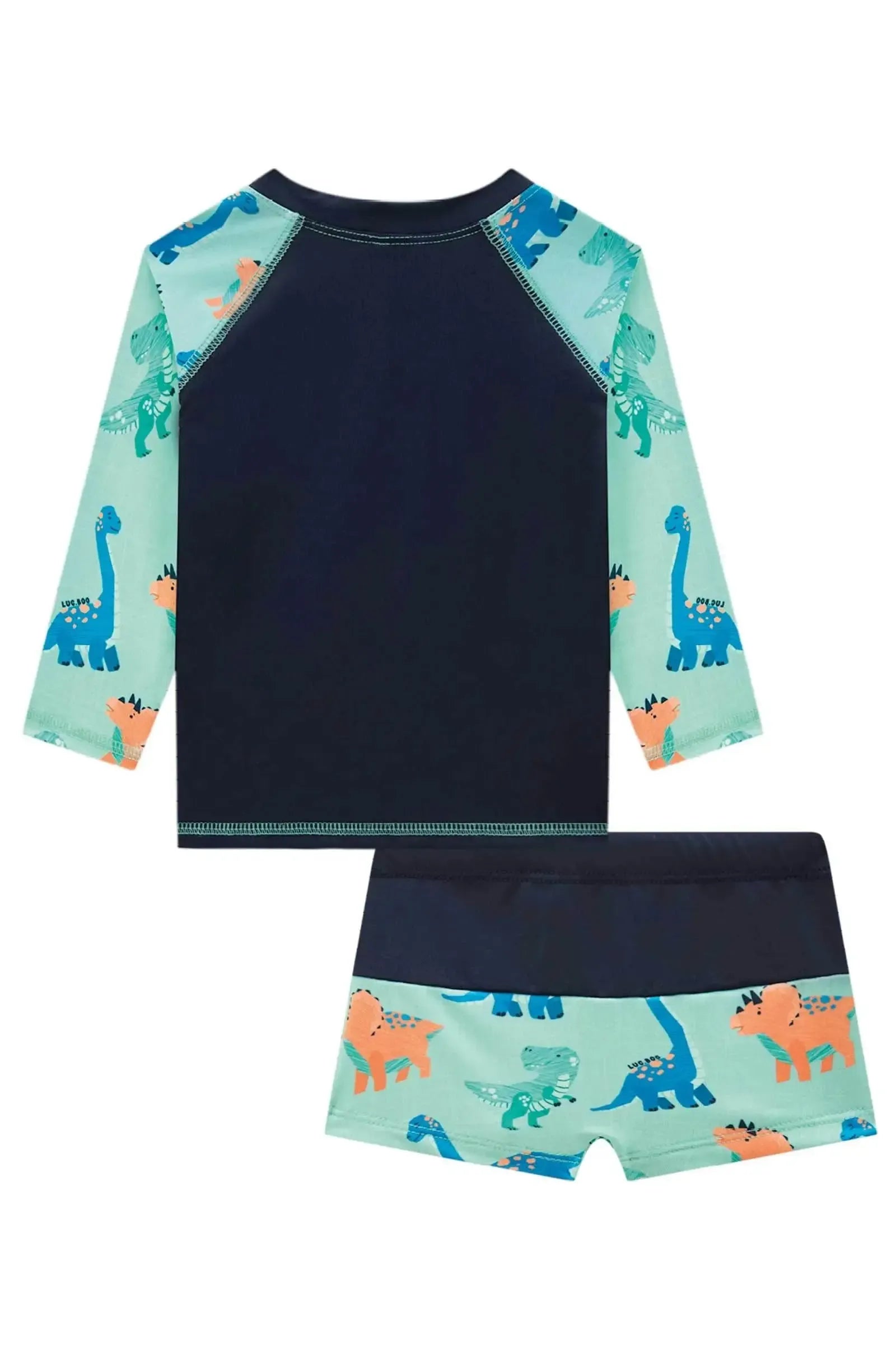 Conjunto de Camiseta e Sunga em Malha UV Dry com Proteção UV50+ 87649 LucBoo Bebê Menino